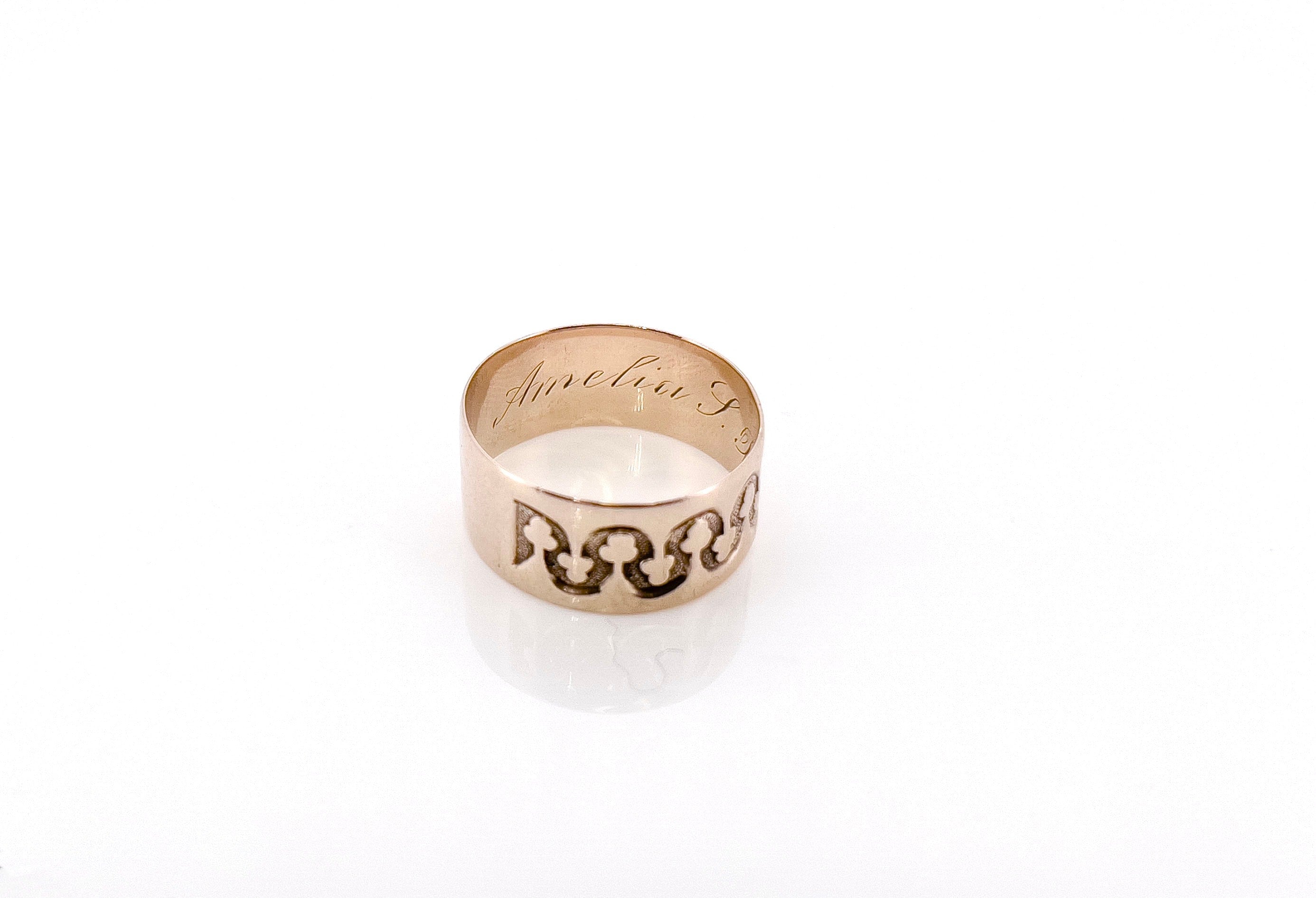 Victorian Wedding Ring, Amelia L. Bean, Size 7.5