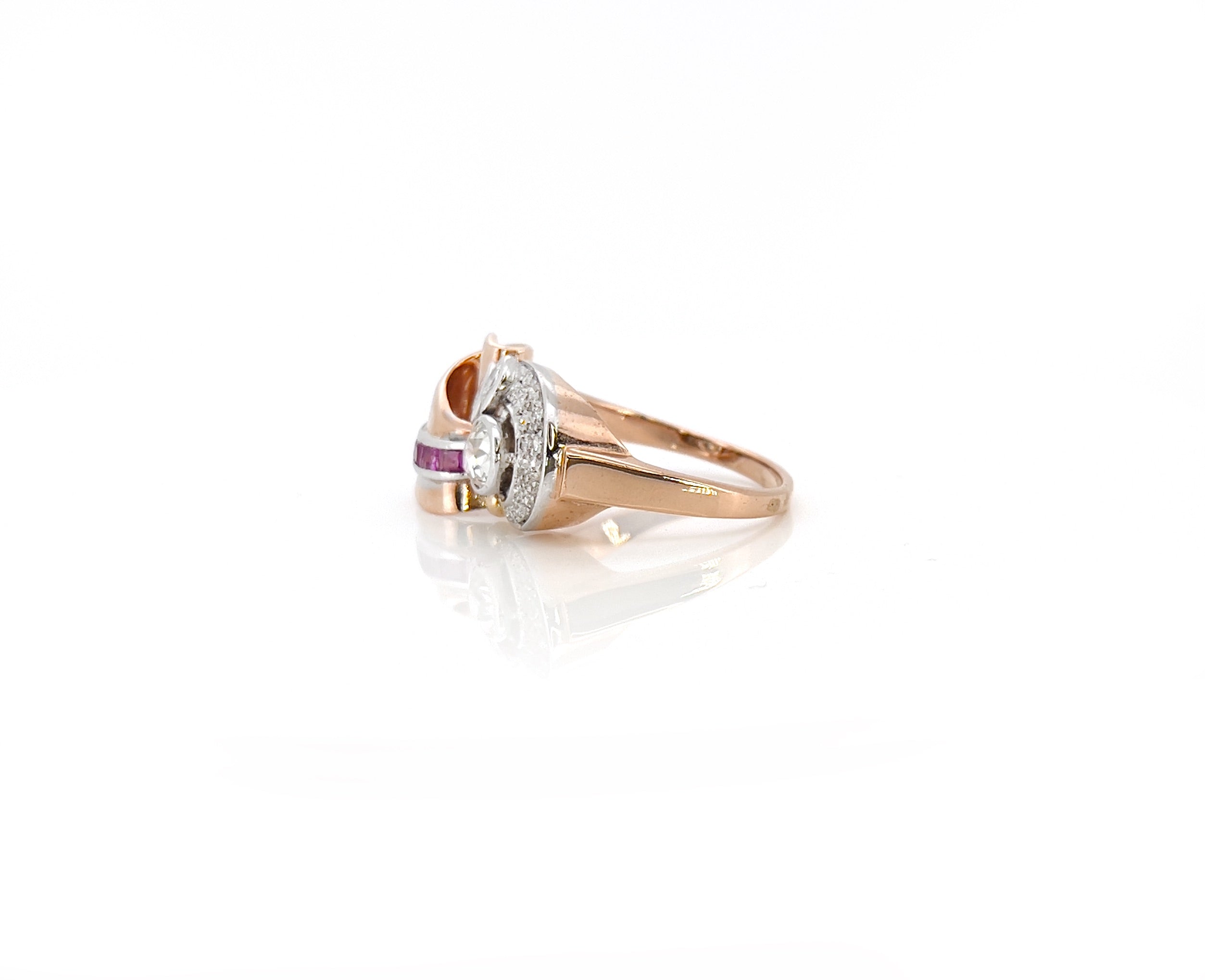 Retro Old Mine Cut Diamond Ring, 0.65cttw, Size 9.5