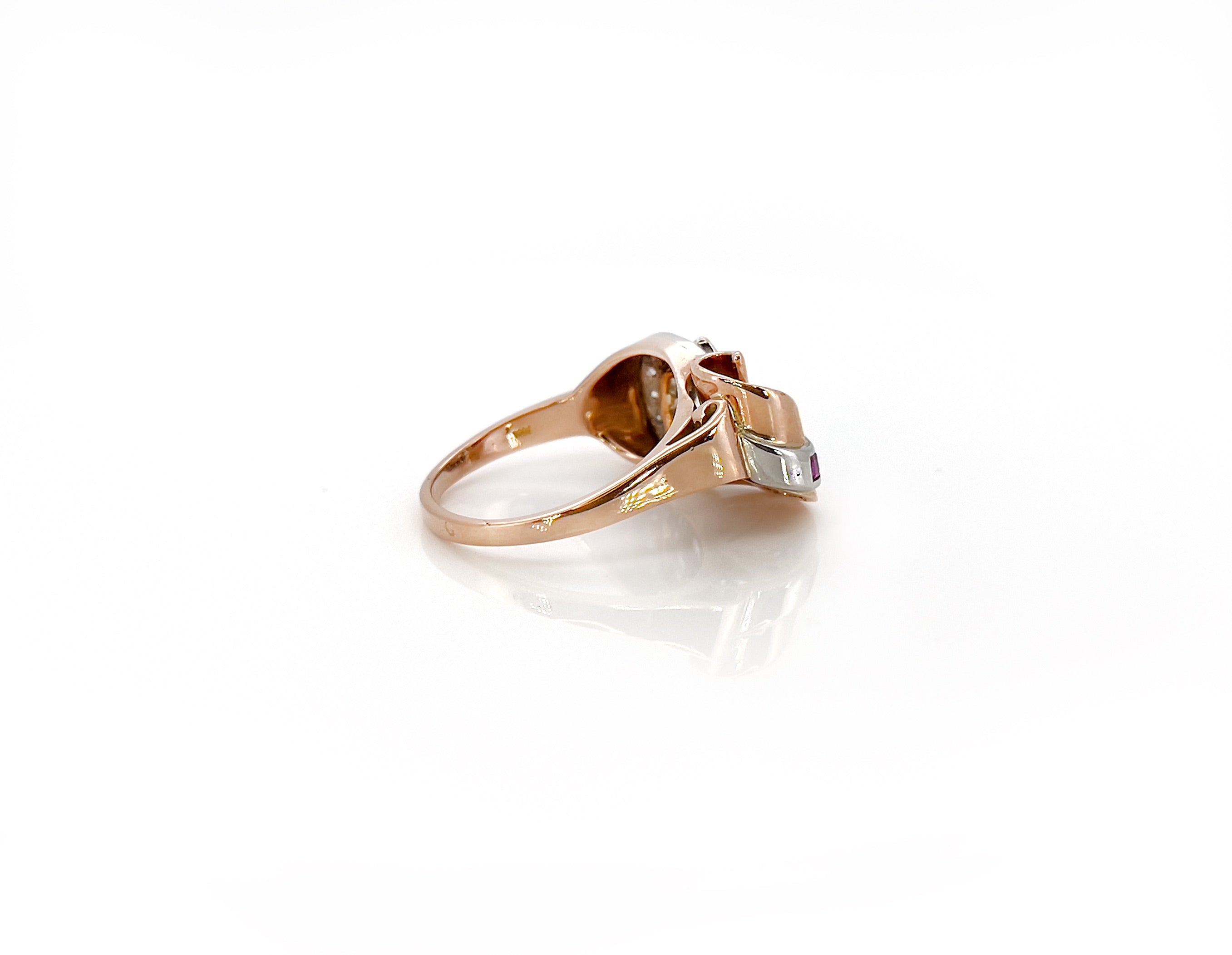 Retro Old Mine Cut Diamond Ring, 0.65cttw, Size 9.5, 14K