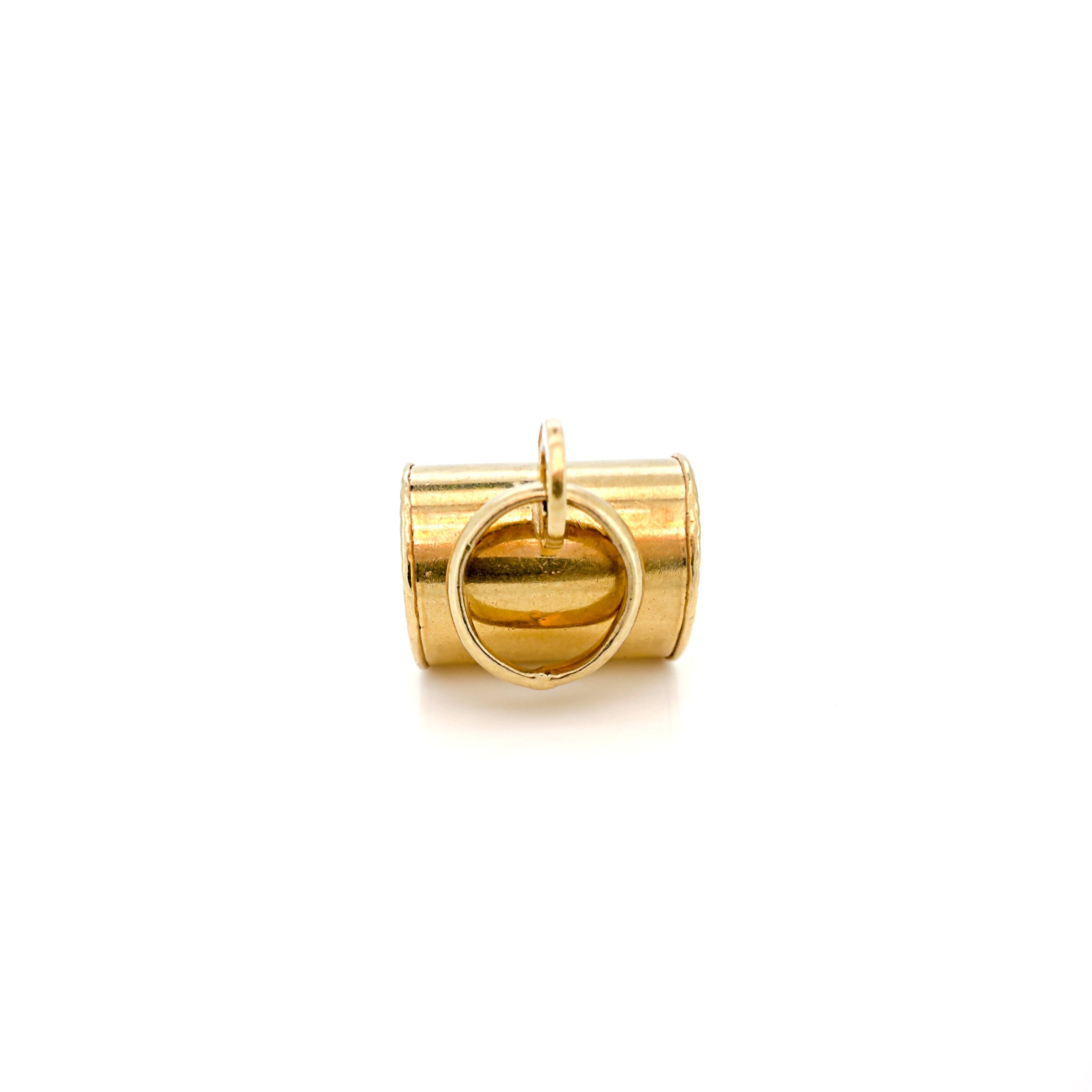 Vintage 18K Yellow Gold Whistle Charm, Pendant