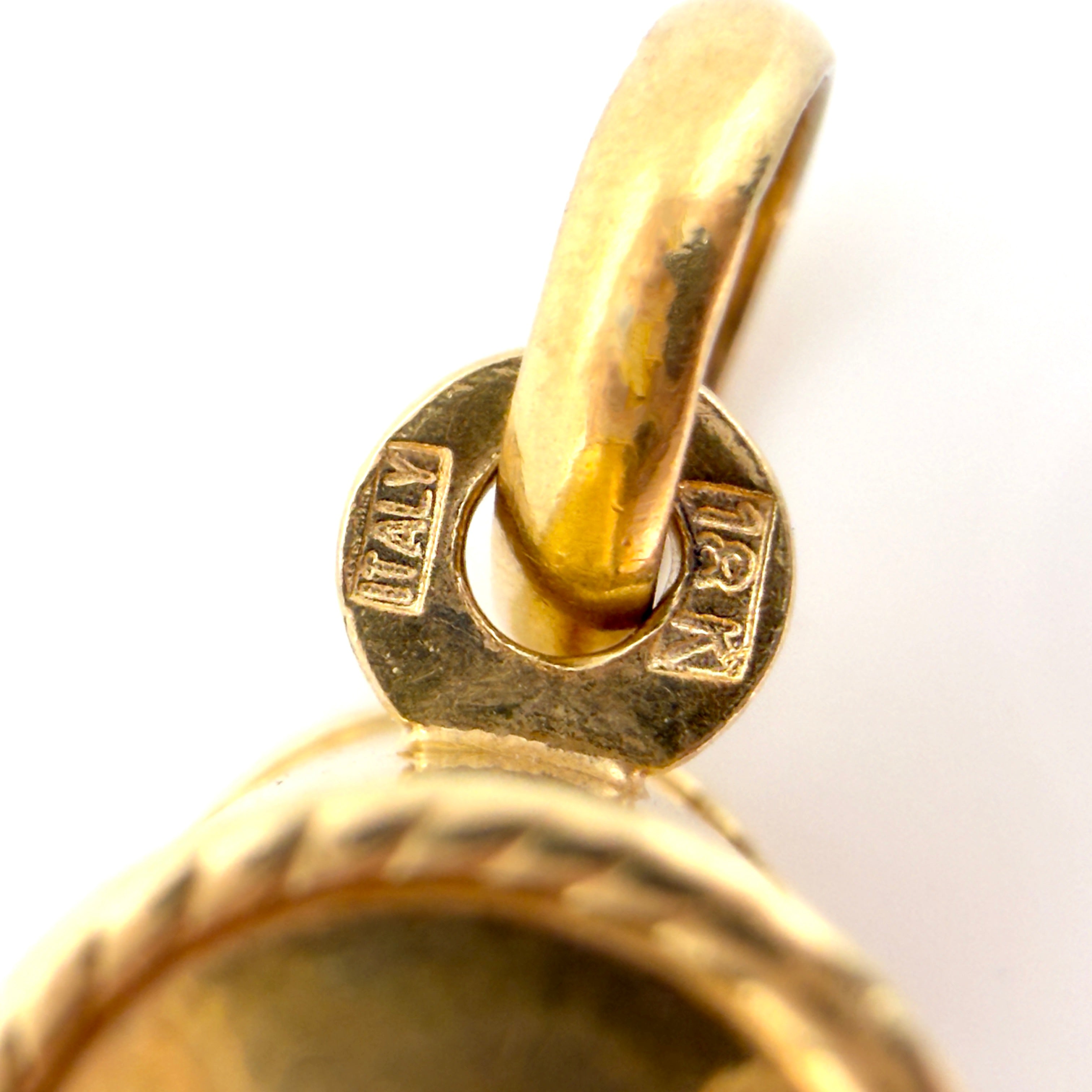 Vintage 18K Yellow Gold Whistle Charm, Pendant