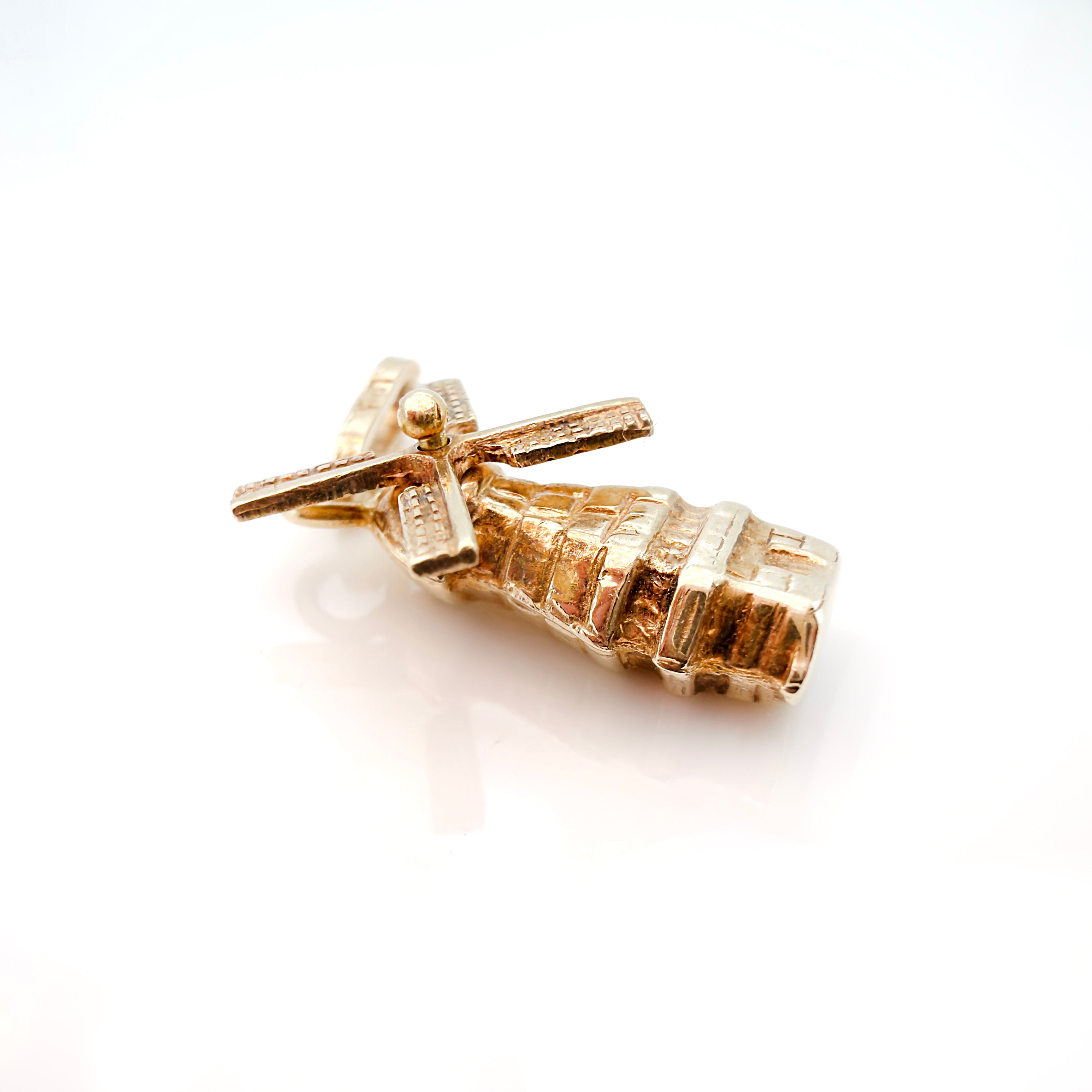Vintage 1960s 14K Gold Articulating Windmill Charm