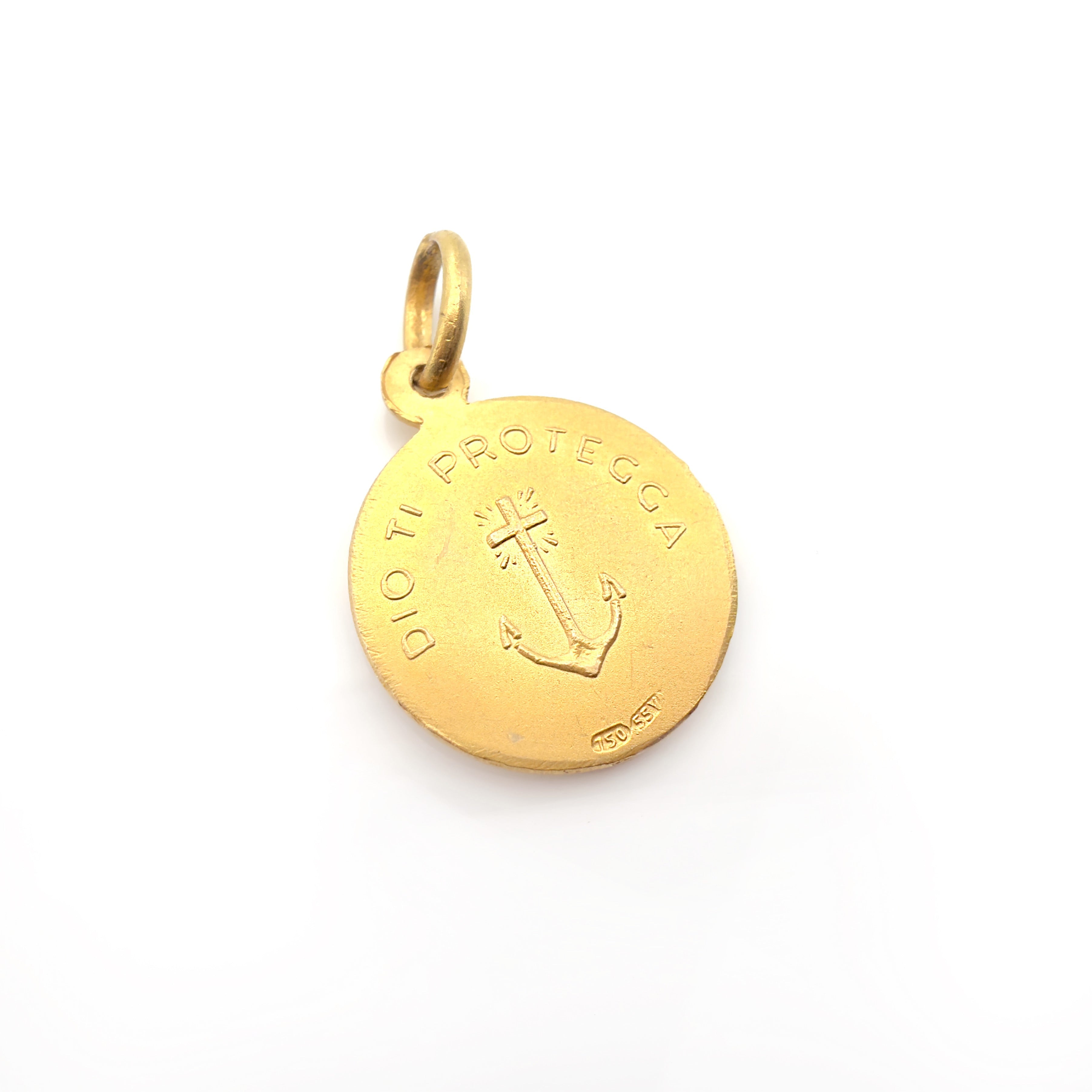 Vintage 1960s Italian 18K “Dio Ti Protegga” (May God Protect You) Medallion, Pendant
