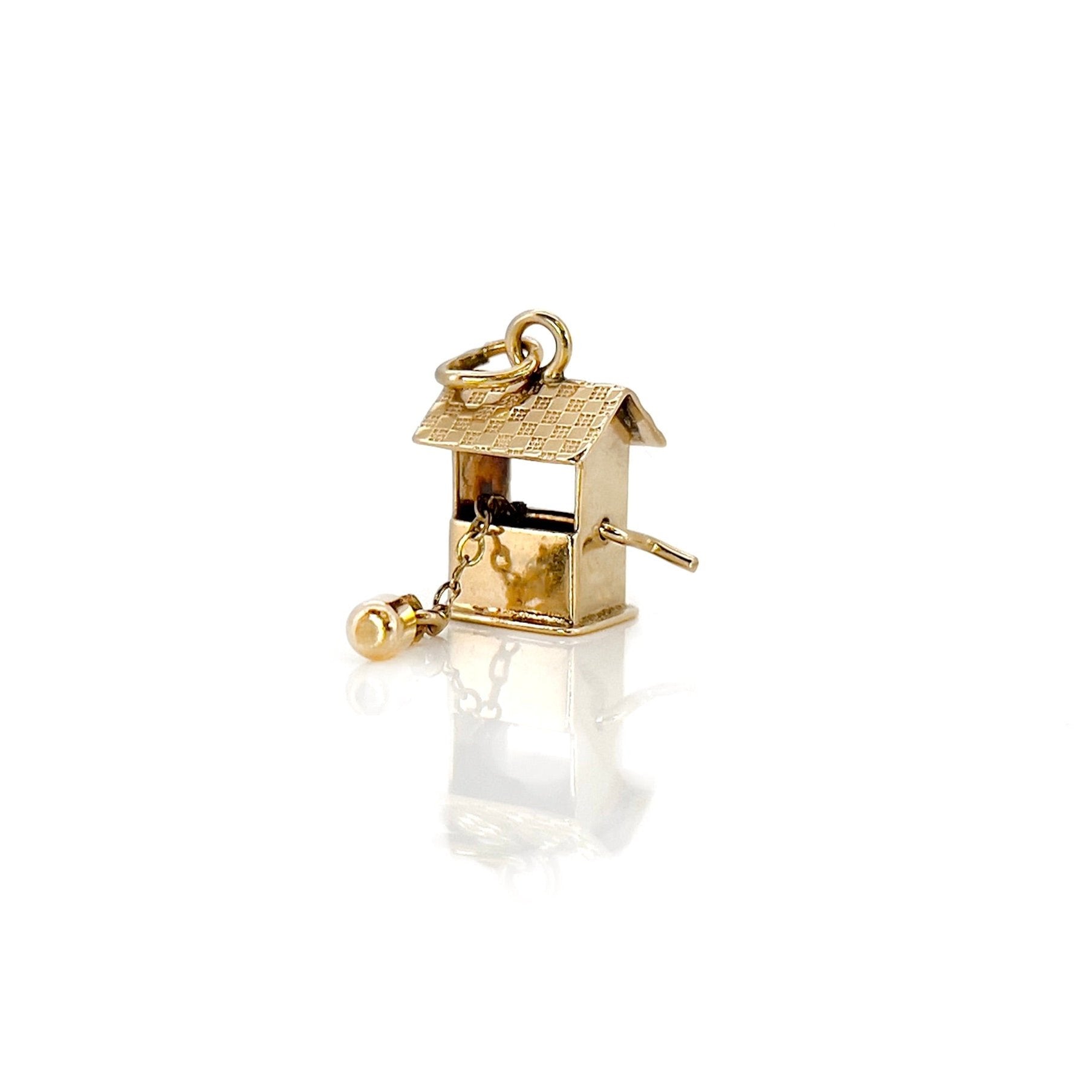 Vintage Gold Wishing Well Charm, 14KT