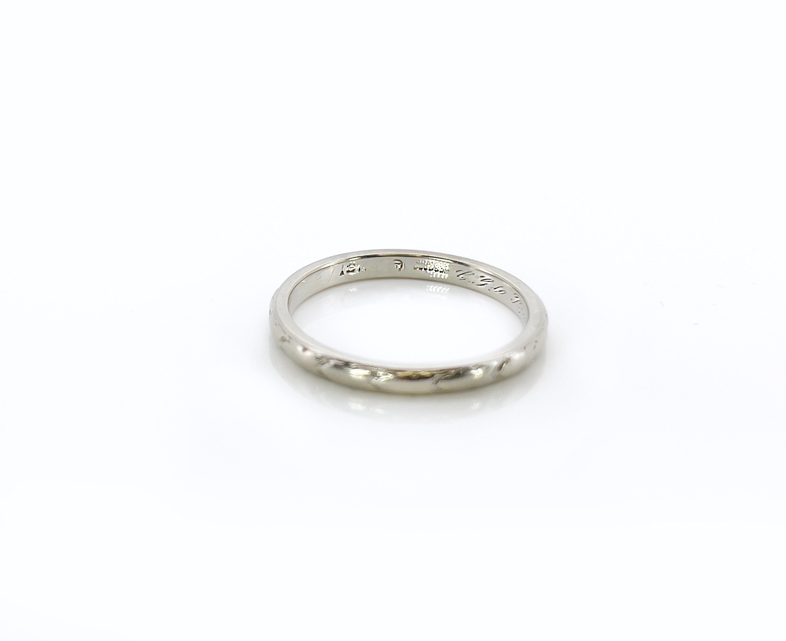 Art Deco Traub Orange Blossom Wedding Ring, C.G. to M.B. 11-16-24, Size 8
