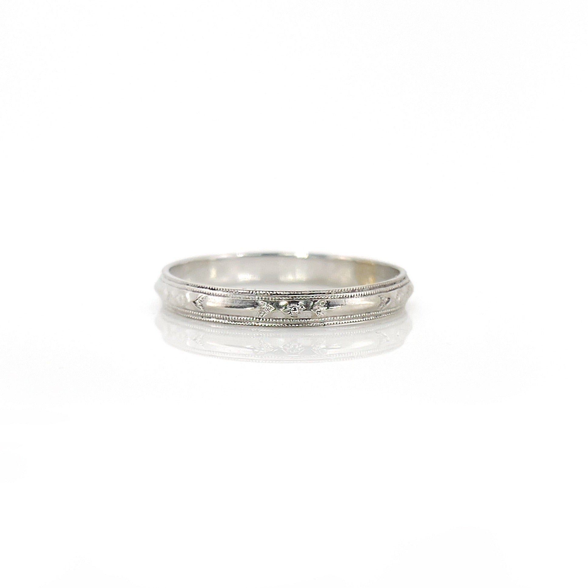 Orange Blossom Wedding Band, 14K, Size 10.75