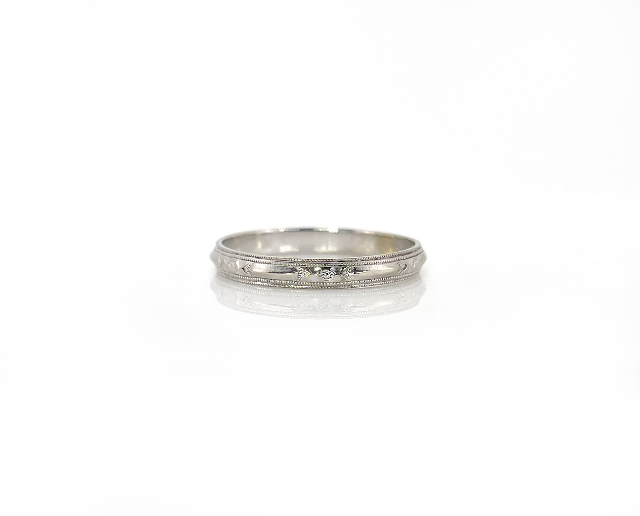 Orange Blossom Wedding Band, 14K, Size 10.75