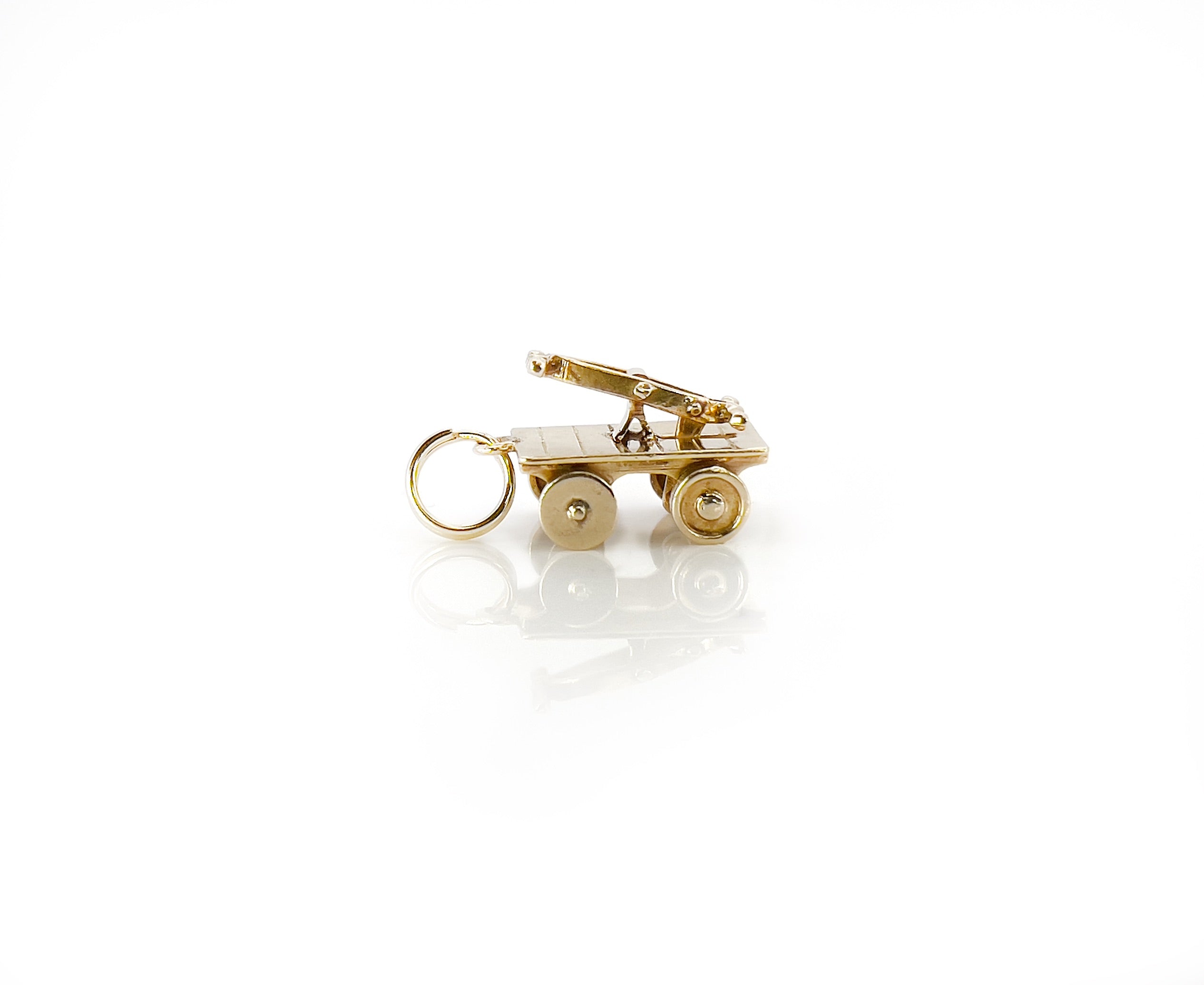 Vintage Railroad Handcar Charm, 14KT