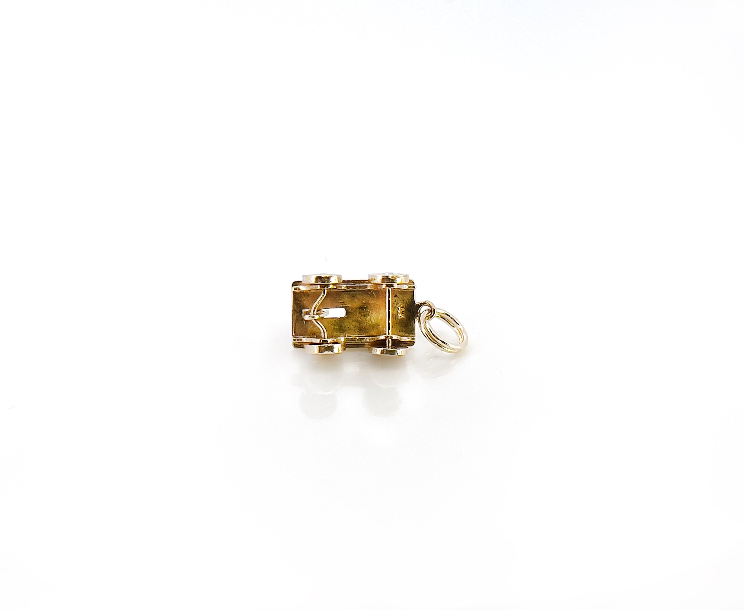 Vintage Railroad Handcar Charm, 14K