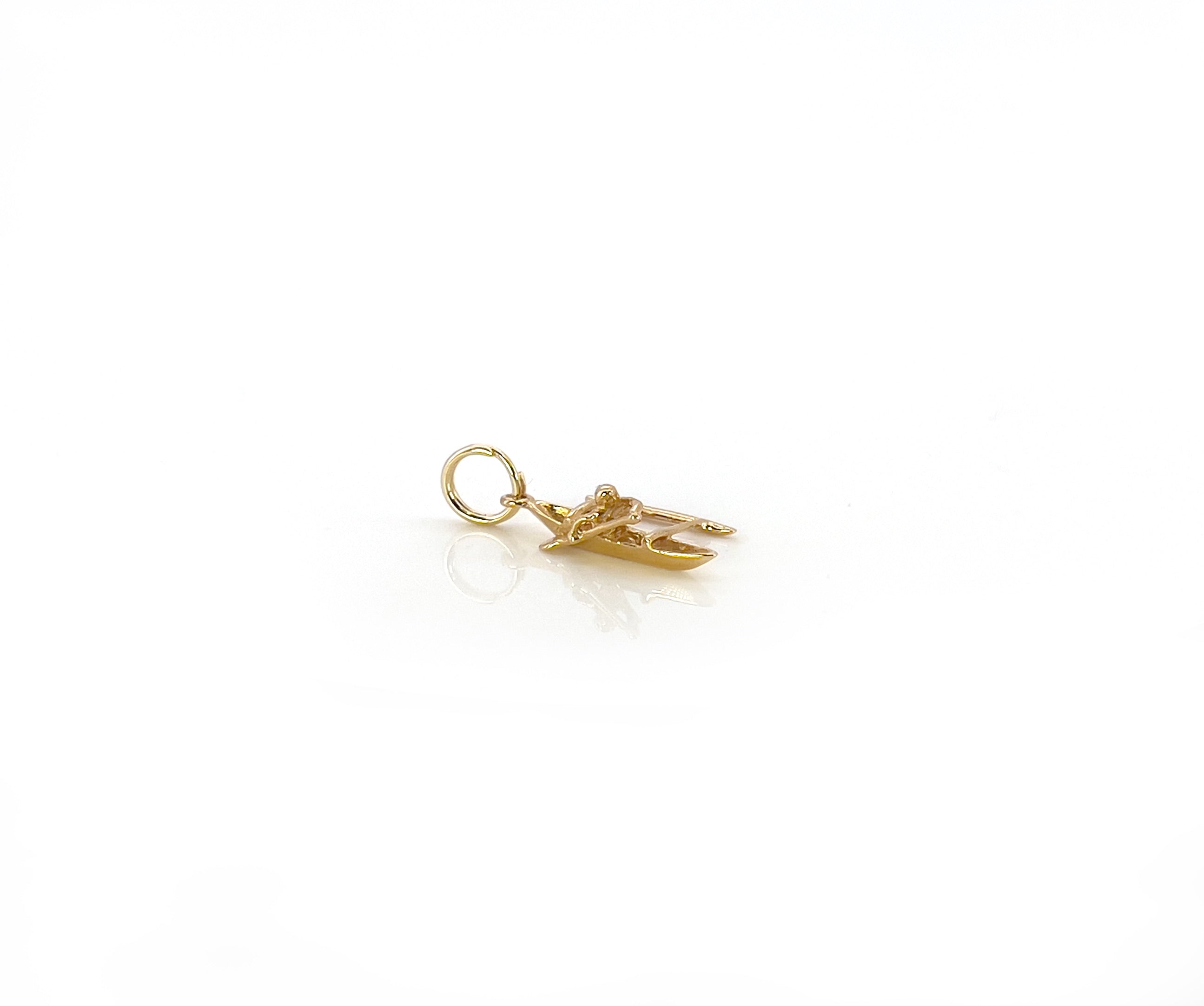 Outrigger Canoe Charm, Boat, 14K