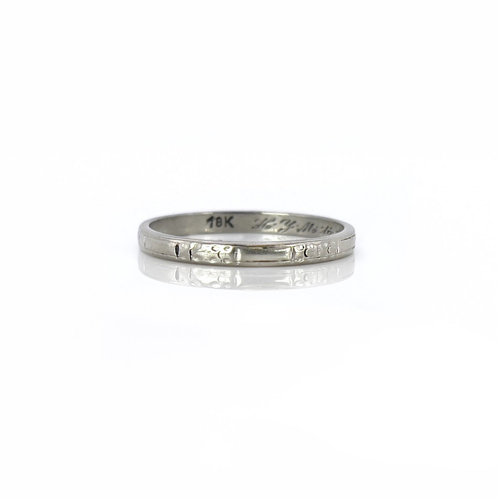Art Deco Floral Eternity Ring, H.Y.M. to A.N.W 3/11/34, 14K