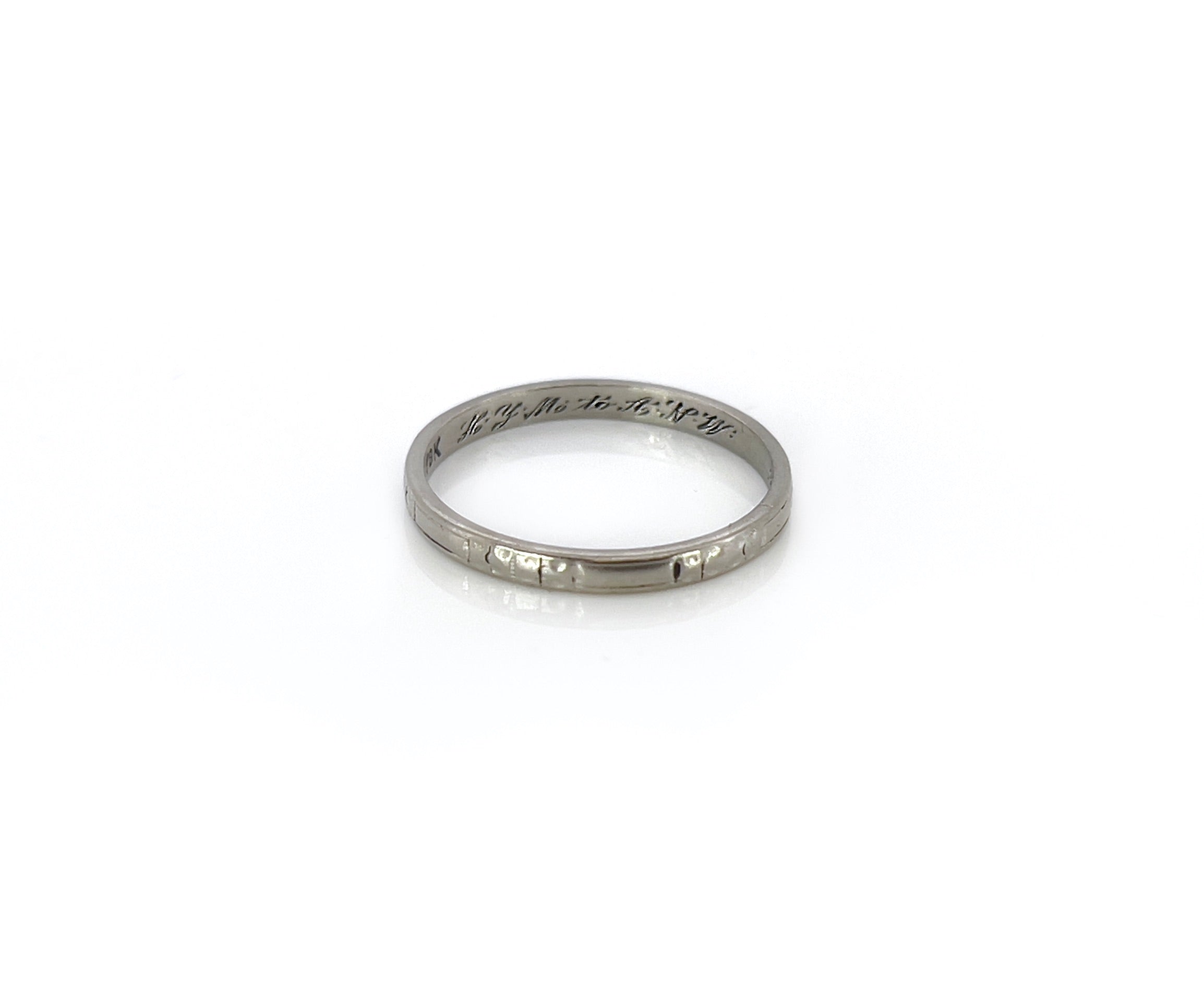 Art Deco Floral Eternity Ring, H.Y.M. to A.N.W 3/11/34, 14K