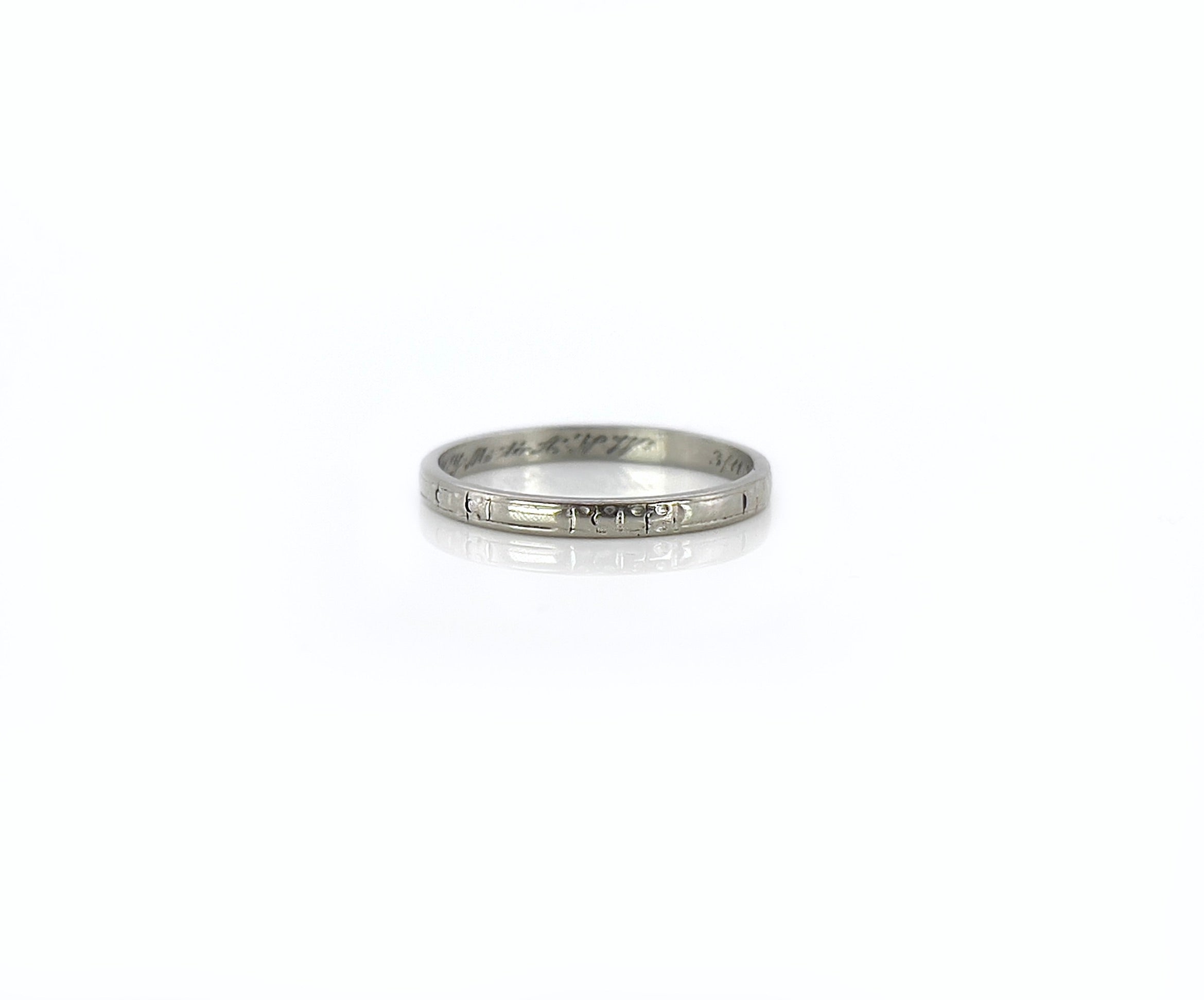 Art Deco Floral Eternity Ring, H.Y.M. to A.N.W 3/11/34, 14K