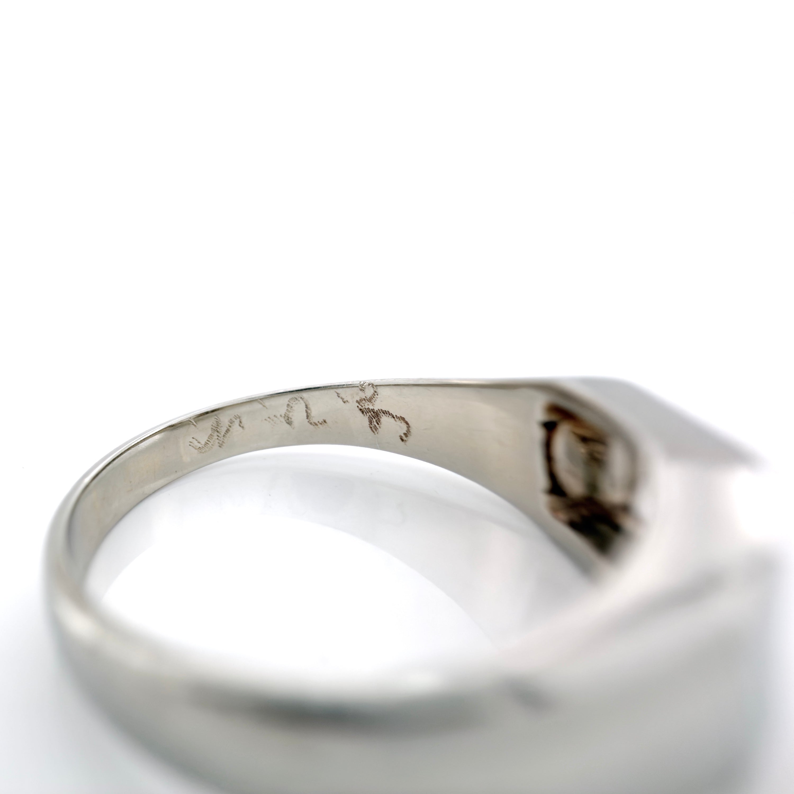Art Deco 14K White Gold Old European Cut Diamond Ring, Size 7.75