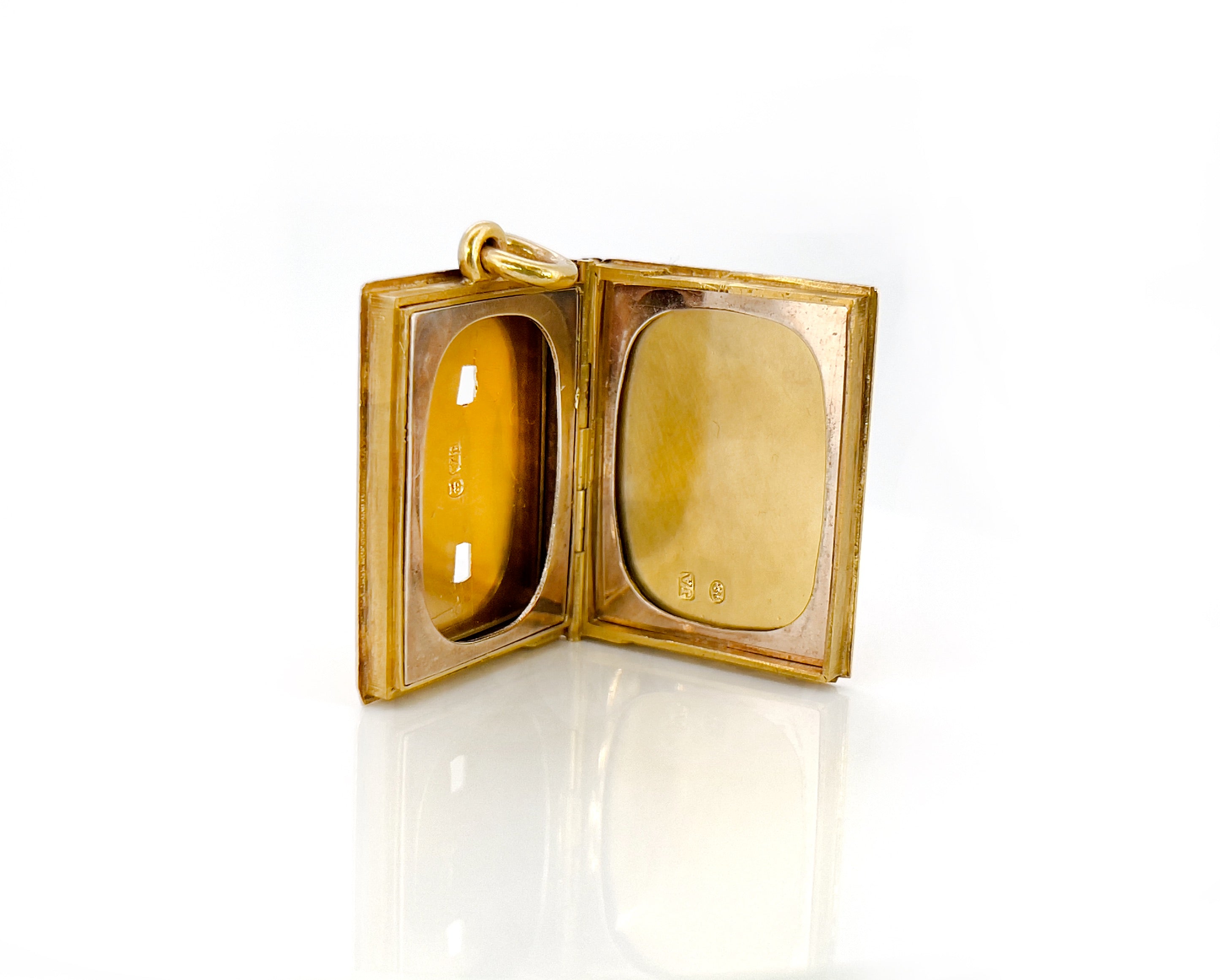 Victorian Book Locket, Antique, 18K