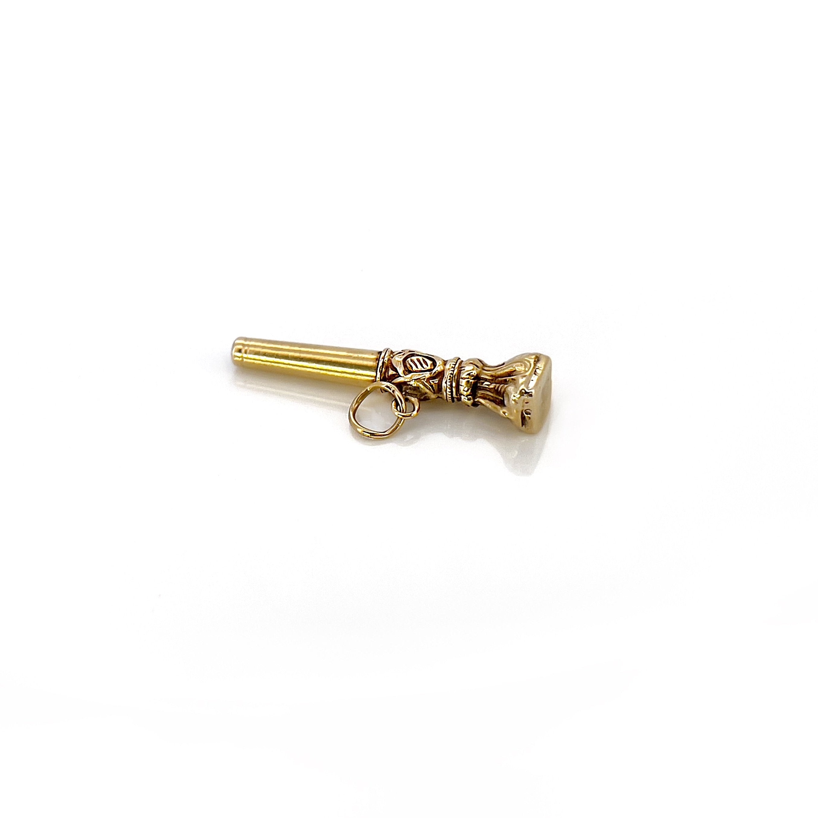 Victorian Pocket Watch Ratchet Key Winder, 18KT