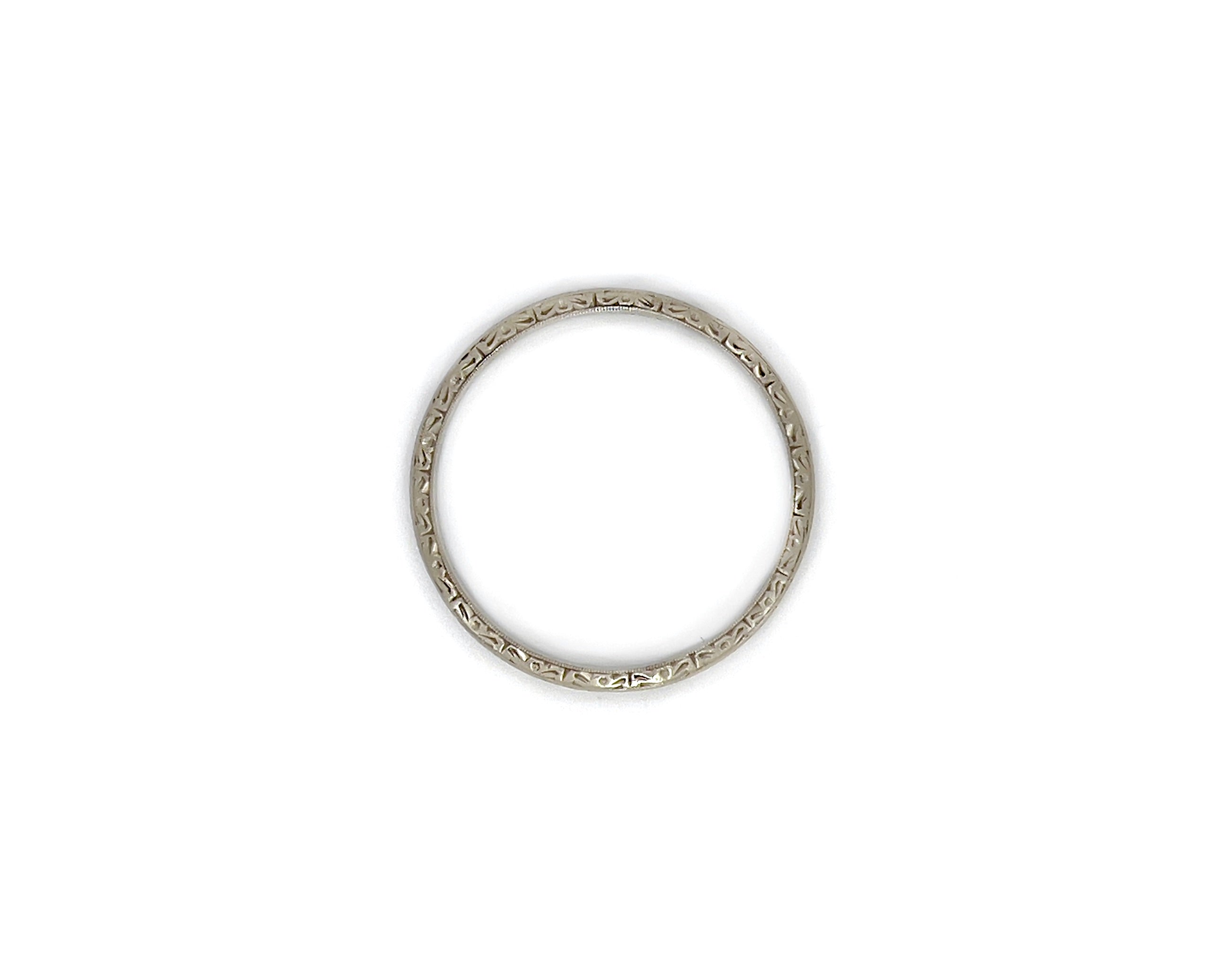 Art Deco Wedding Band, A.M.L. to R.G.P 1929, Size 9.75, 19K