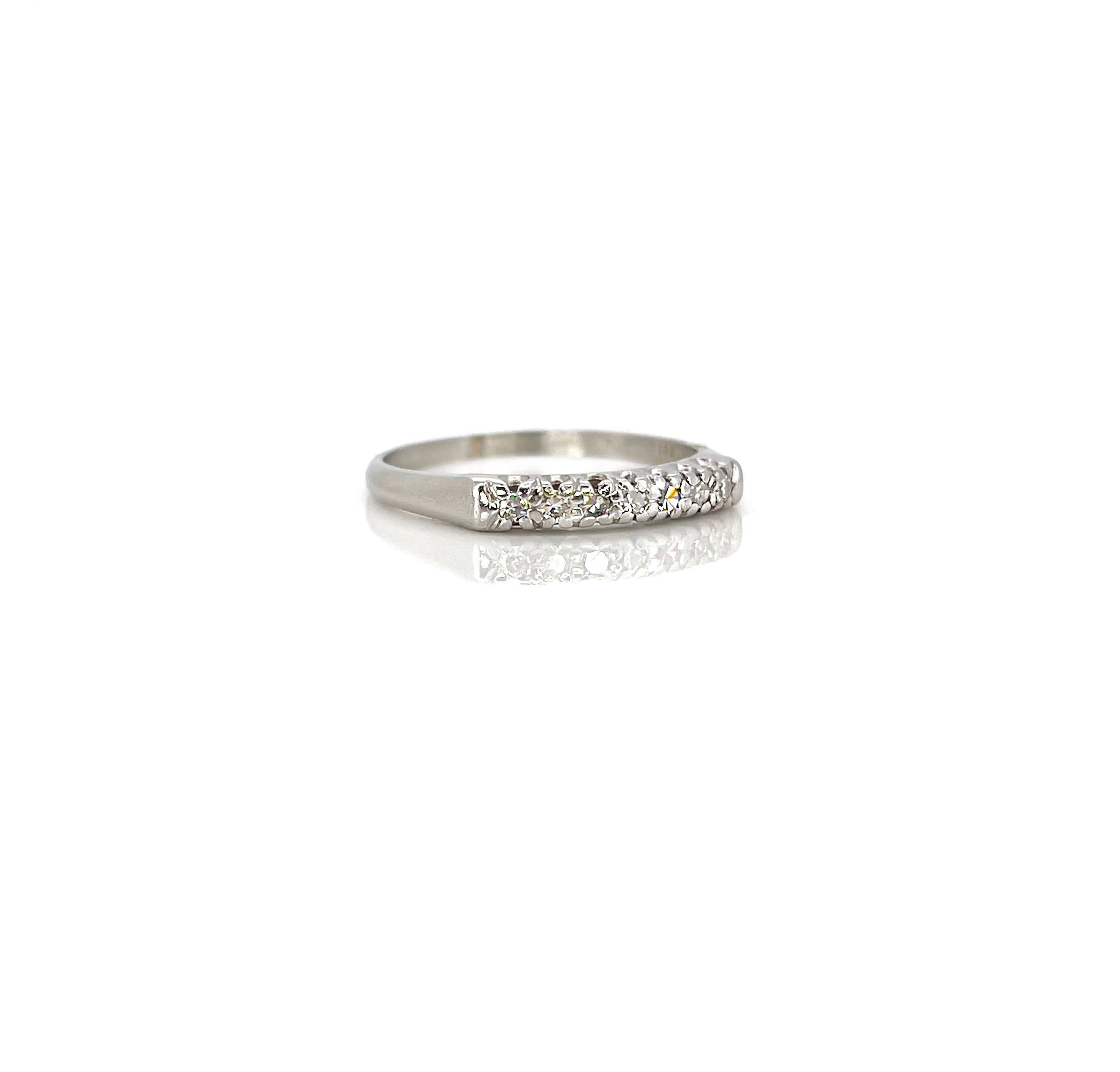 Vintage Platinum Single Cut Diamond Ring, Size 7.25