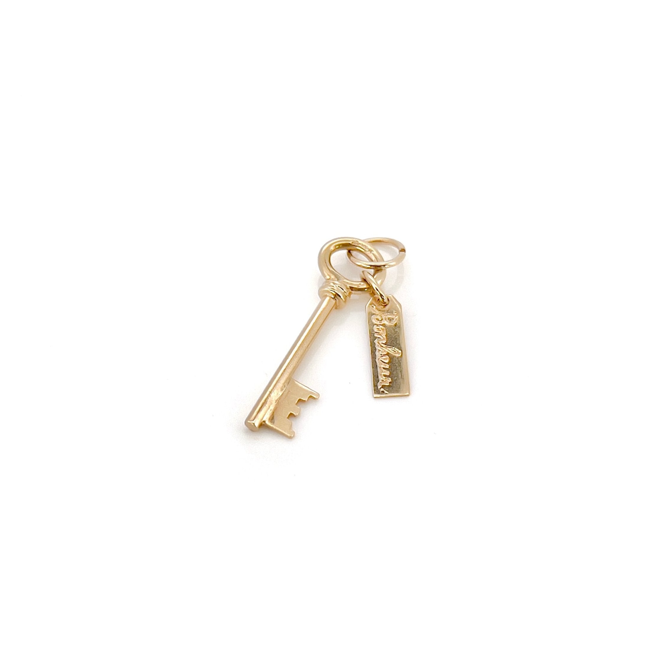 Bonheur Key Charm, 14K