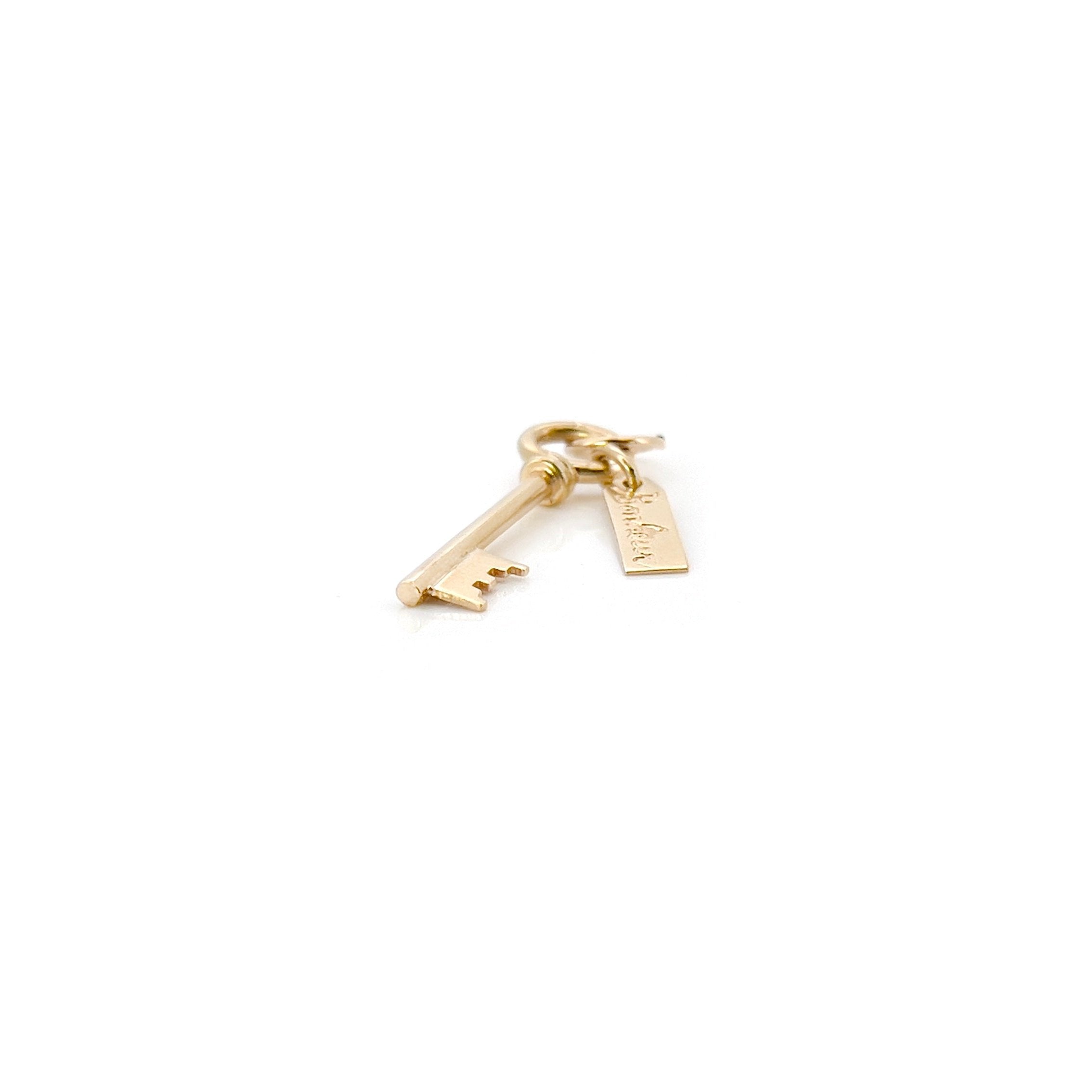 Bonheur Key Charm, 14K