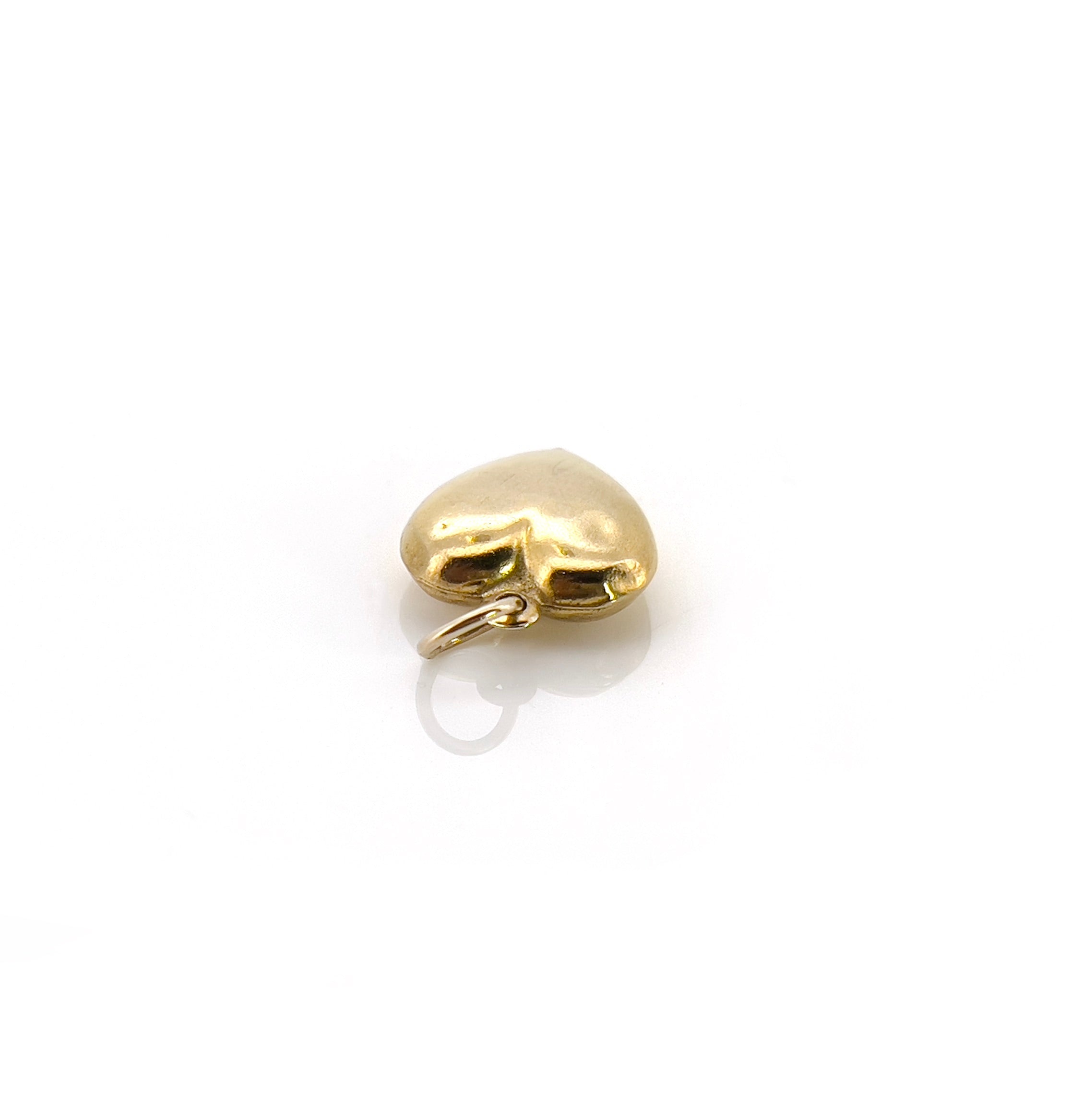 Vintage Puffy Heart Charm, 9K