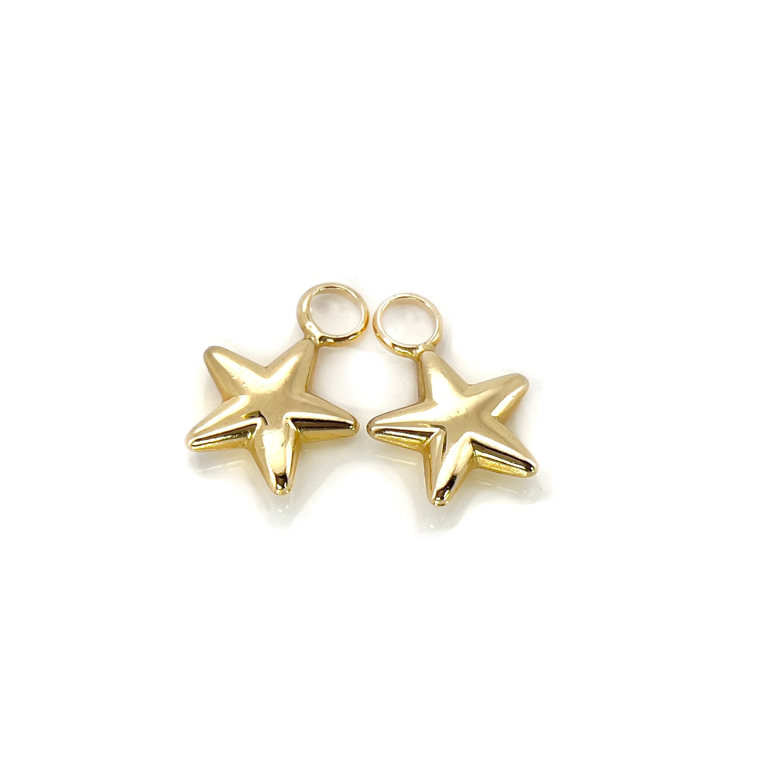 Vintage Gold Star Charms, 9K