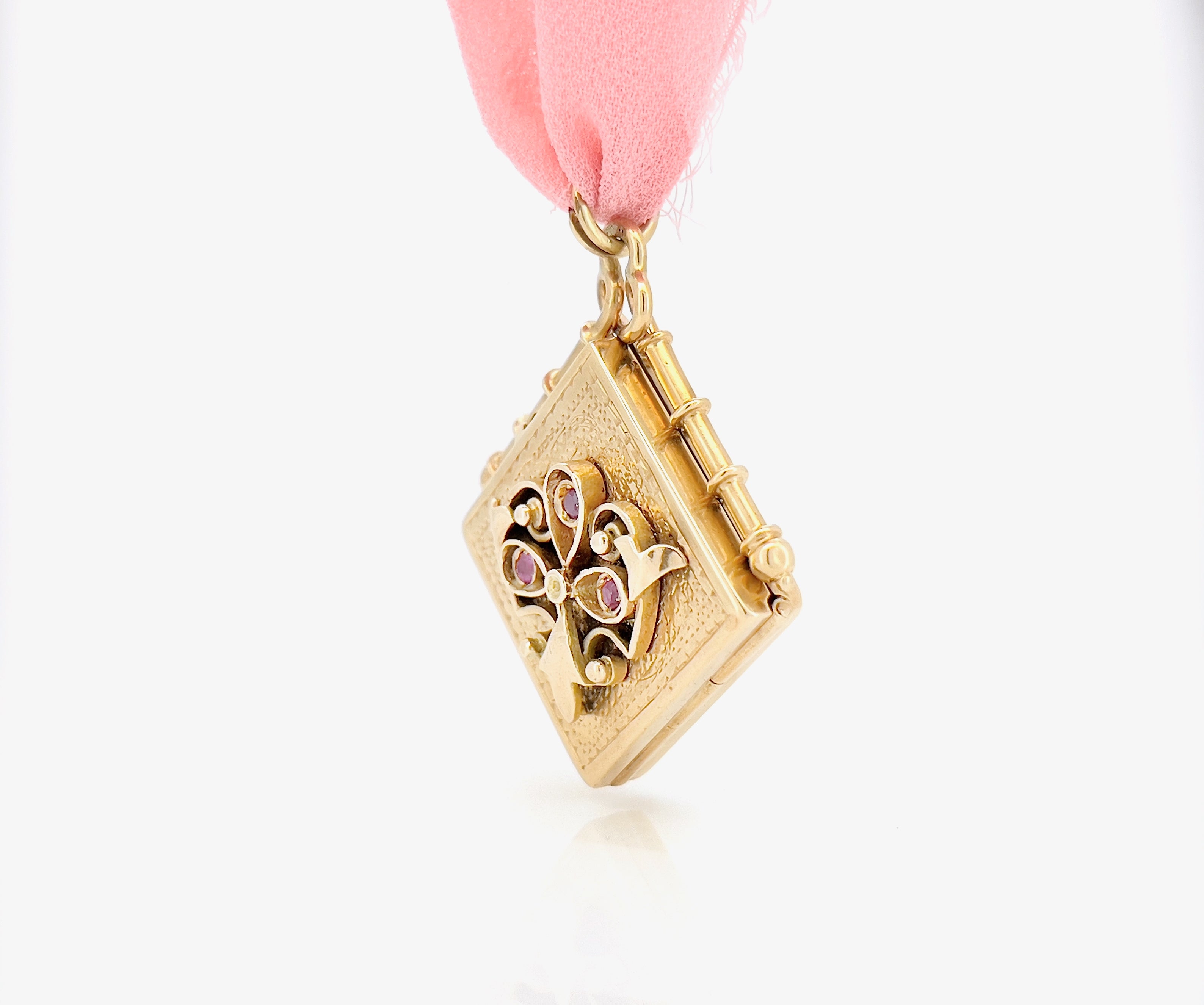 Victorian Ruby Locket, Antique, 14K