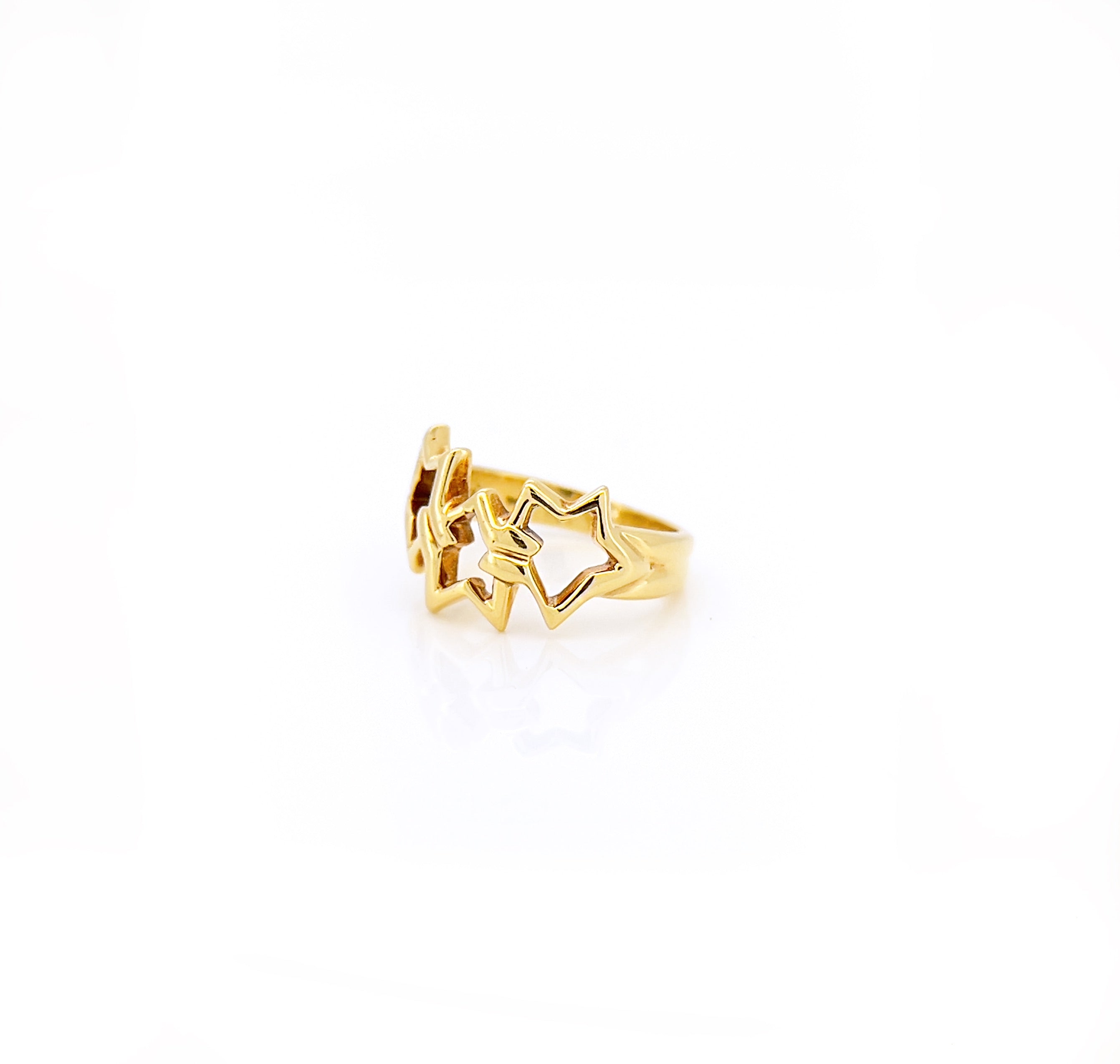 Vintage 18KT Tiffany & Co. Triple Star Ring, Size 4.5