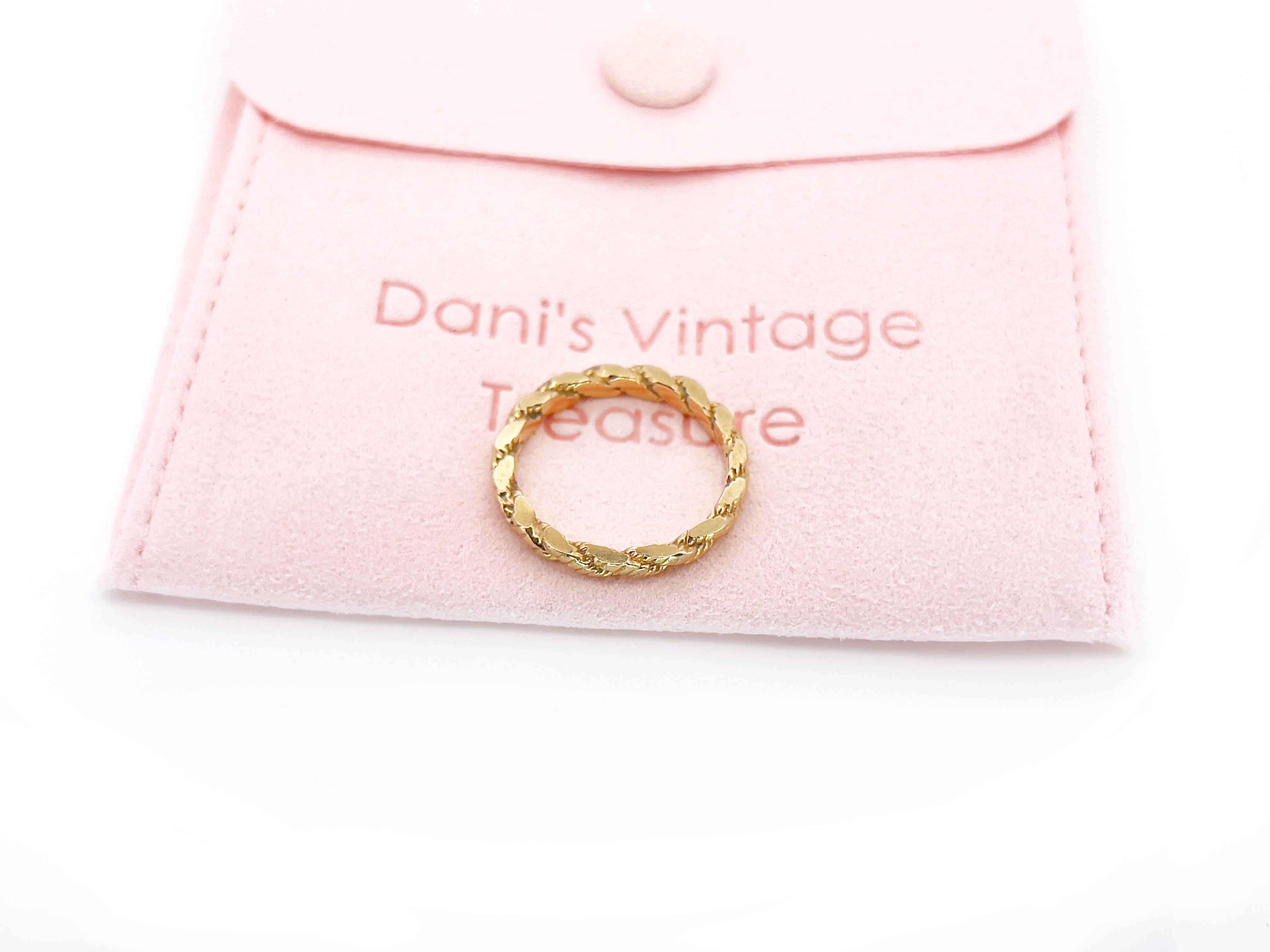 14K Flat Rope Band, Size 6.25