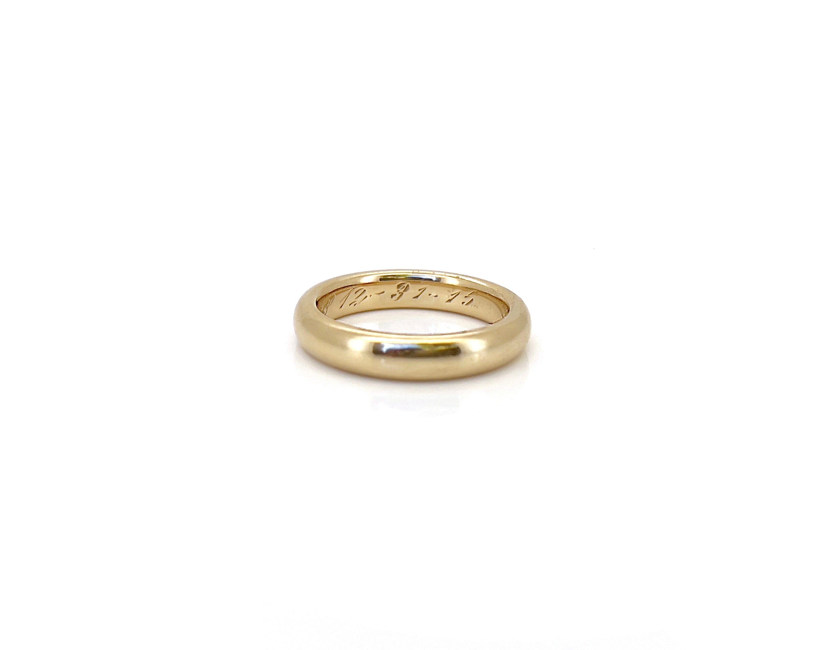 Antique JR Wood Ring, J.G. to V.P. 12-31-15, Size 6