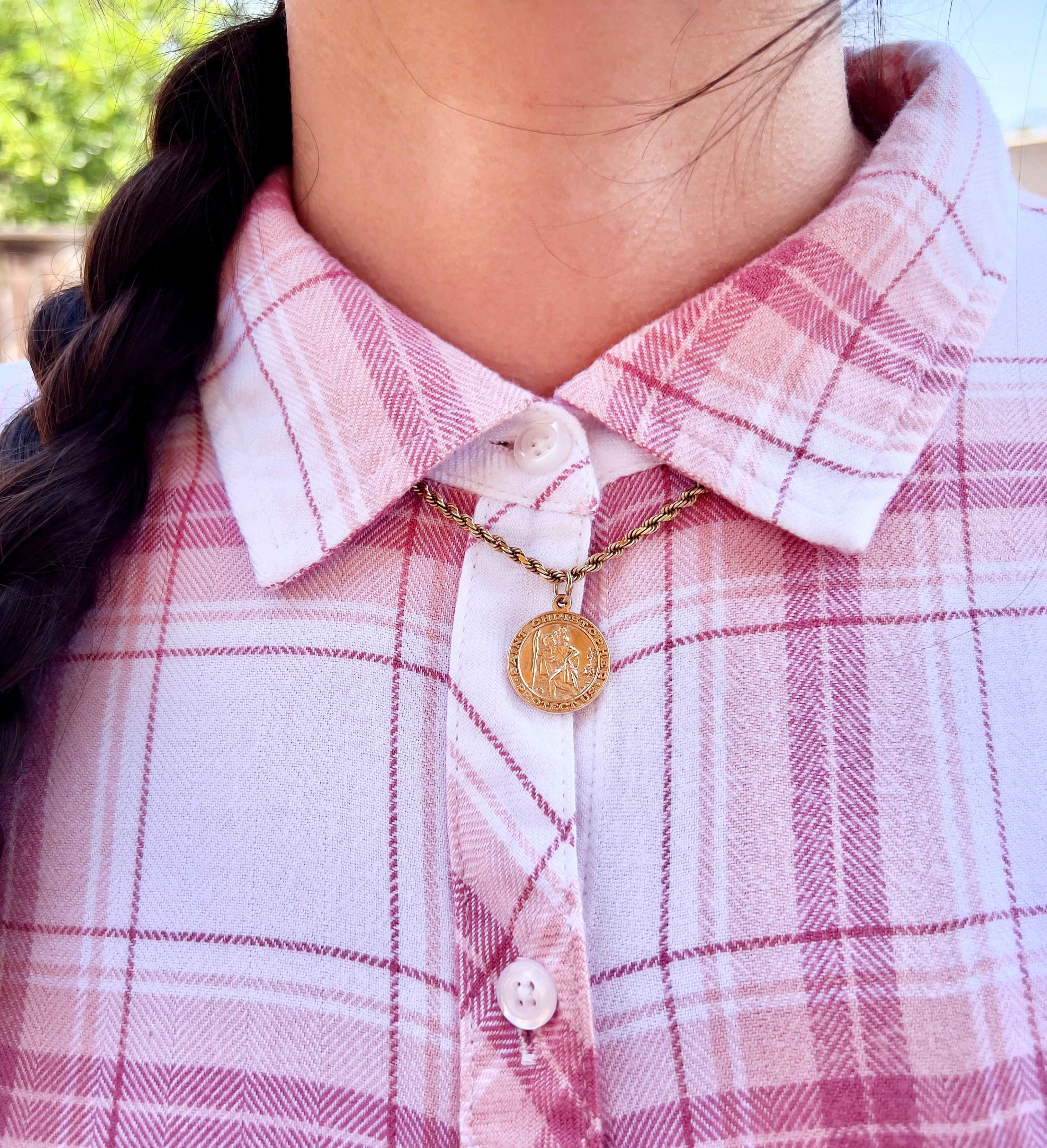 1980s Vintage 14K Saint Christopher Pendant, 1986