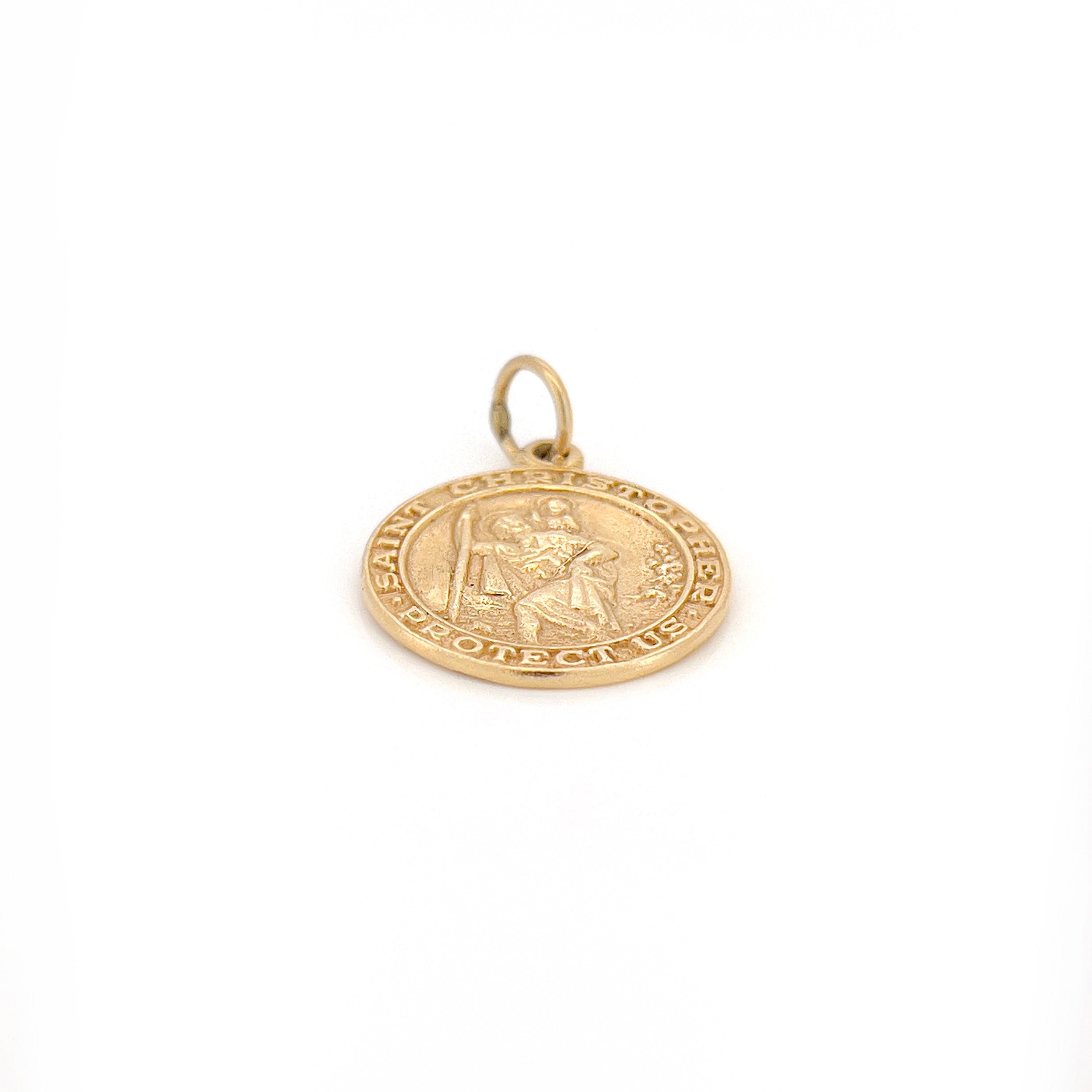 1980s Vintage 14K Saint Christopher Pendant, 1986