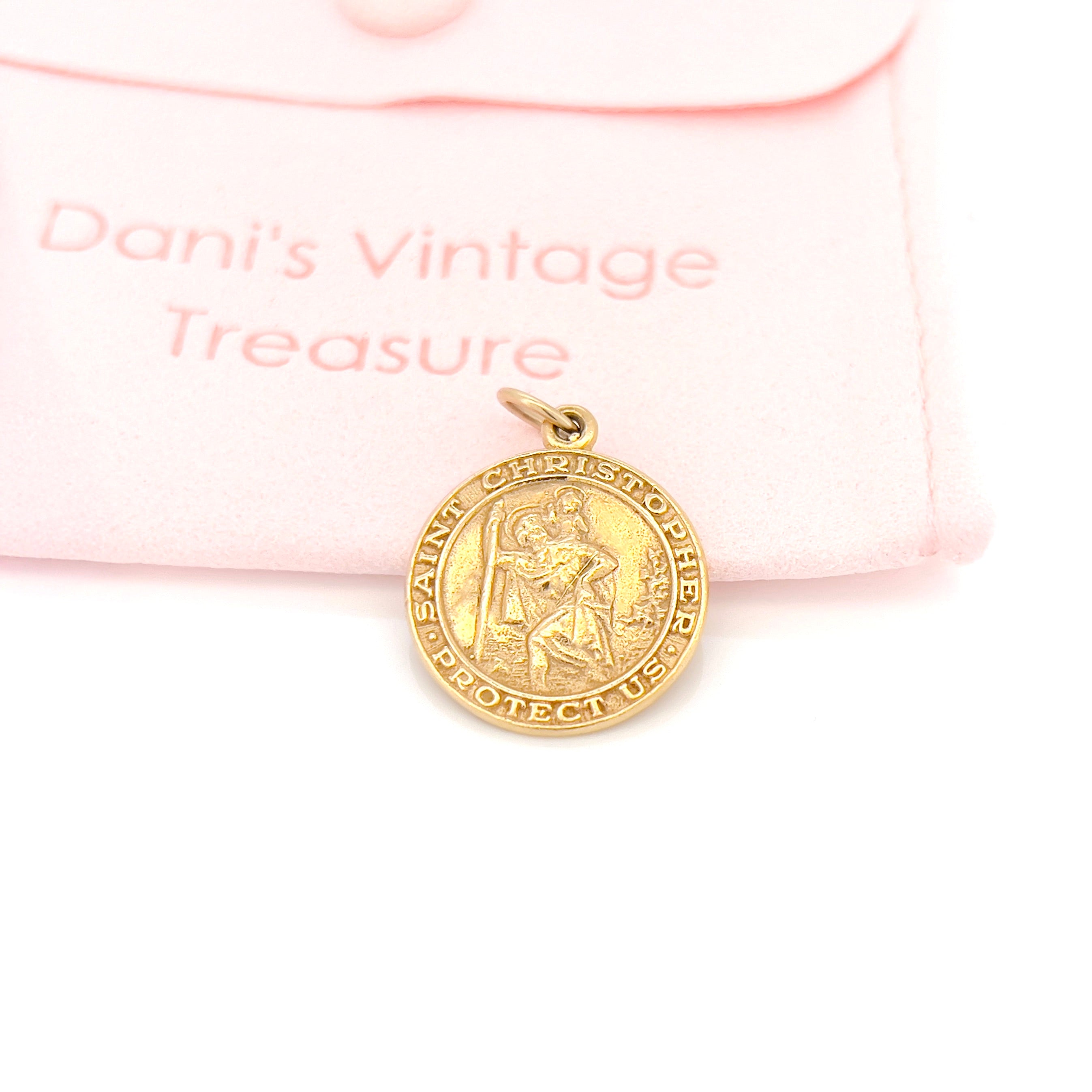 1980s Vintage 14K Saint Christopher Pendant, 1986