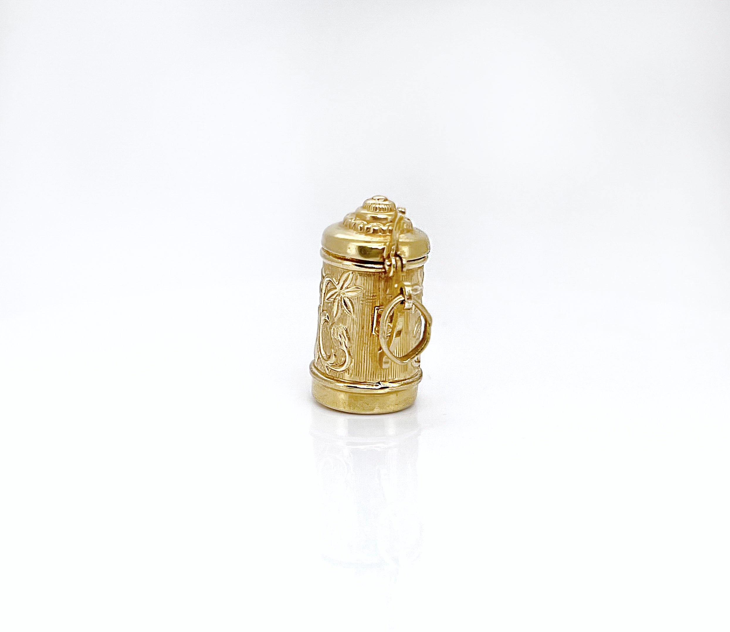 Vintage Gold Beer Stein Charm, 18K