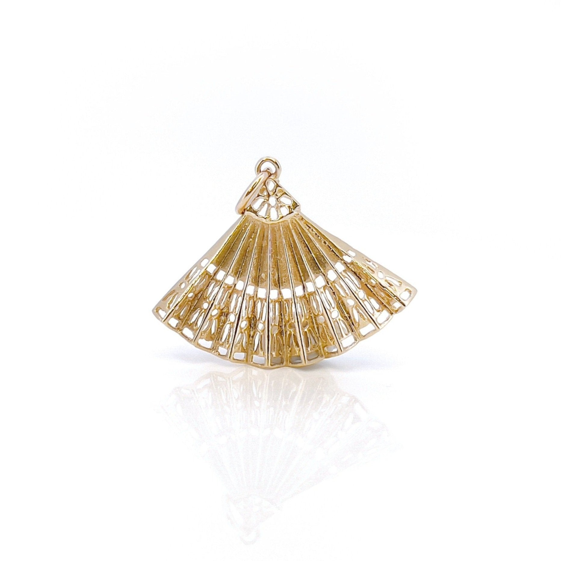 Gold Handheld Fan Charm