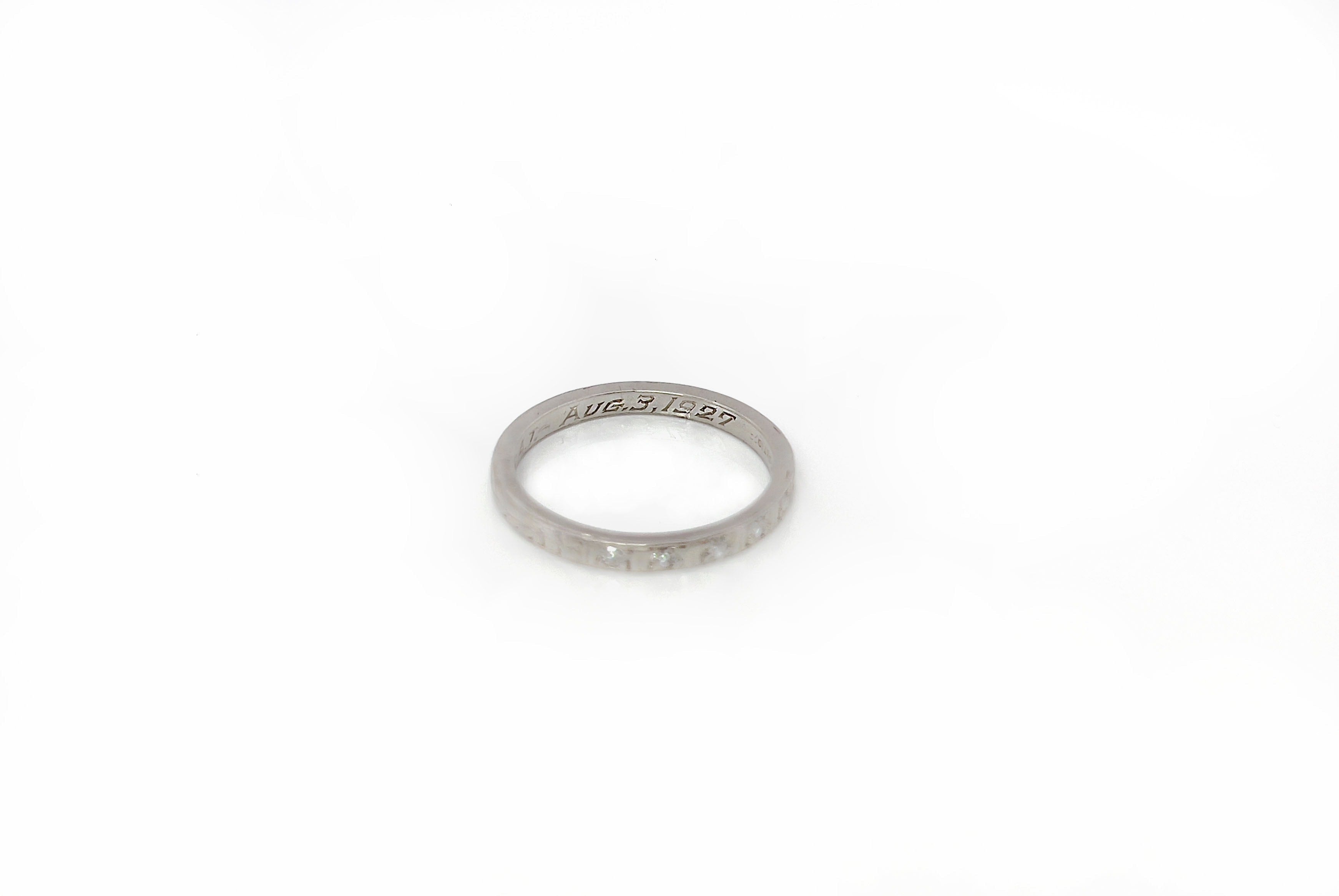 Art Deco Single Cut Diamond Ring, G.W.T. to G.A.T. Aug. 3, 1927, Platinum