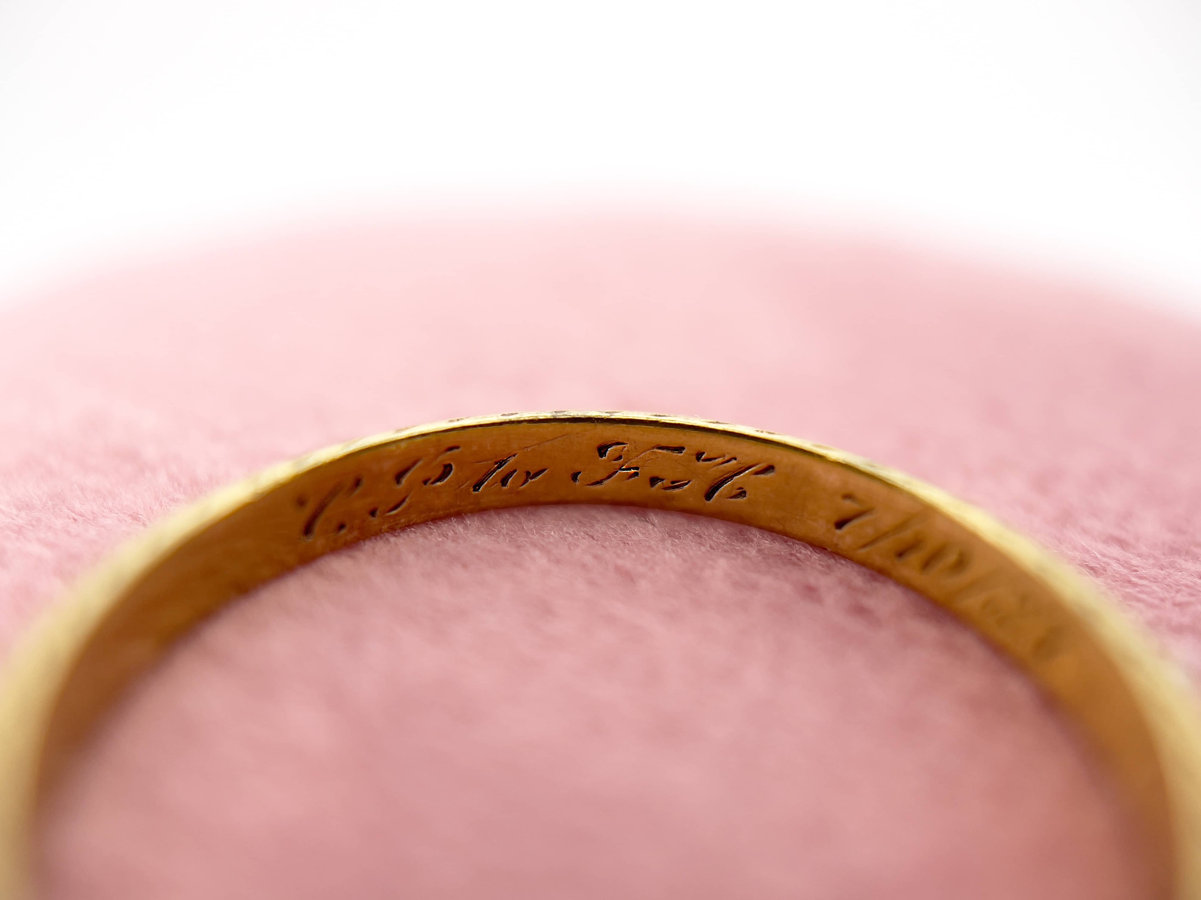 Art Deco Wedding Ring, 7/10/27, 18K