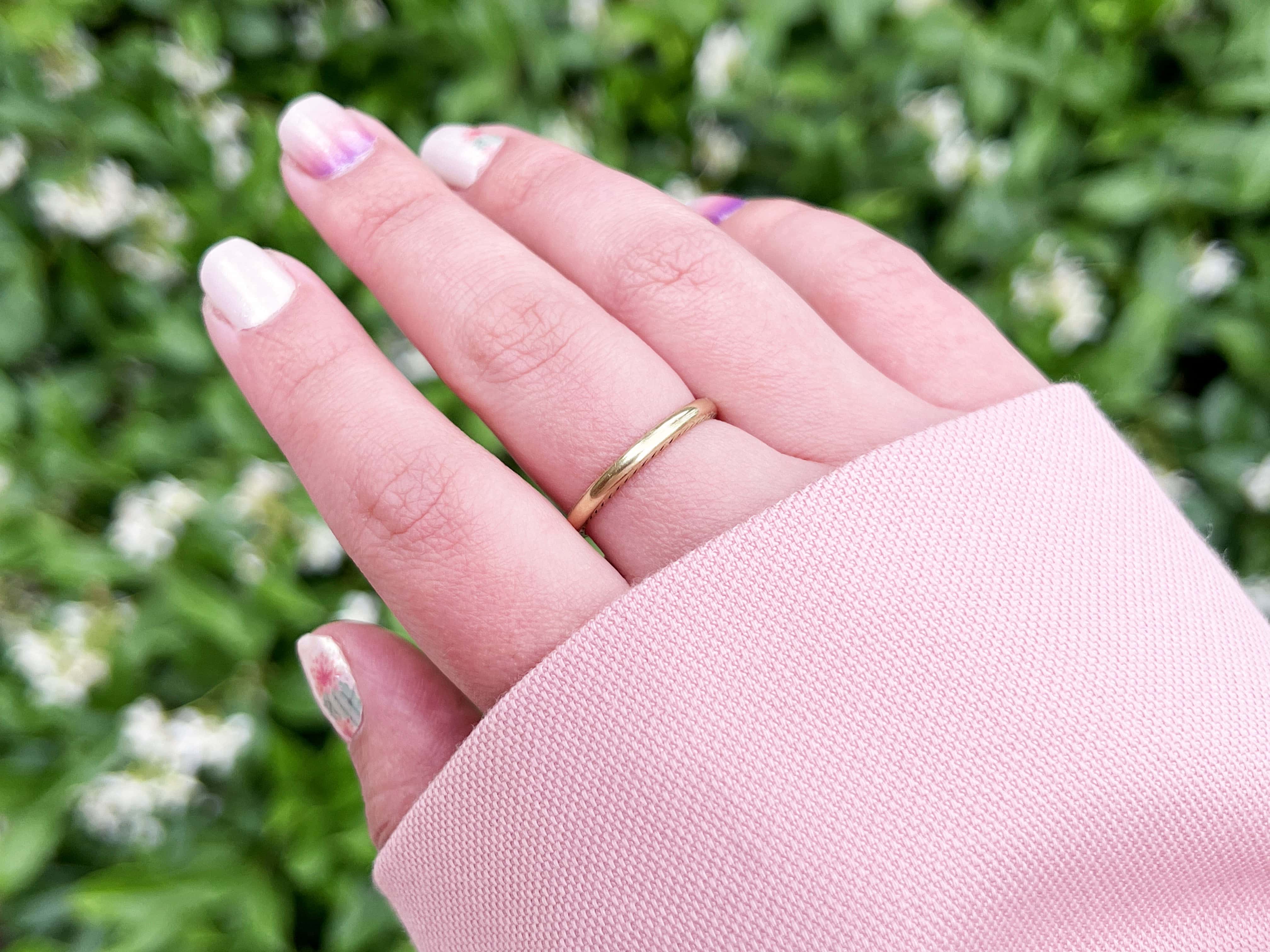 Art Deco Wedding Ring, 7/10/27, 18K