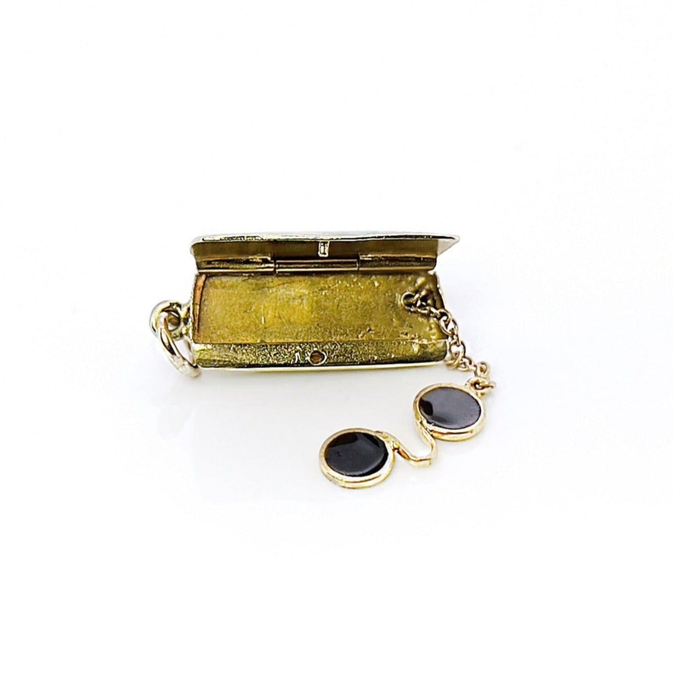 Vintage Eyeglass Case Charm, “J.L.K. 9-25-48,” Love is Blind, 14K