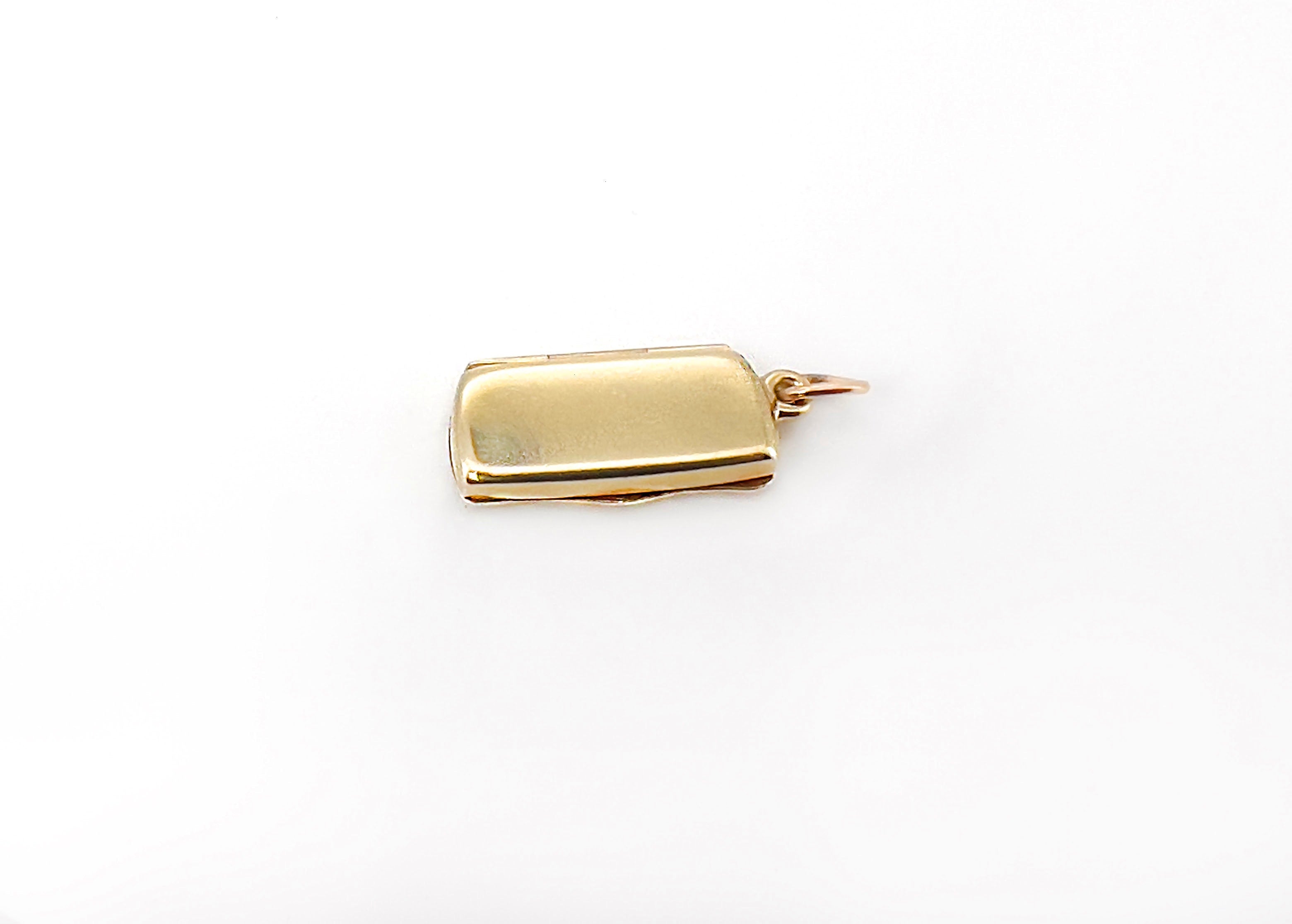Vintage Eyeglass Case Charm, Love is Blind, 14K