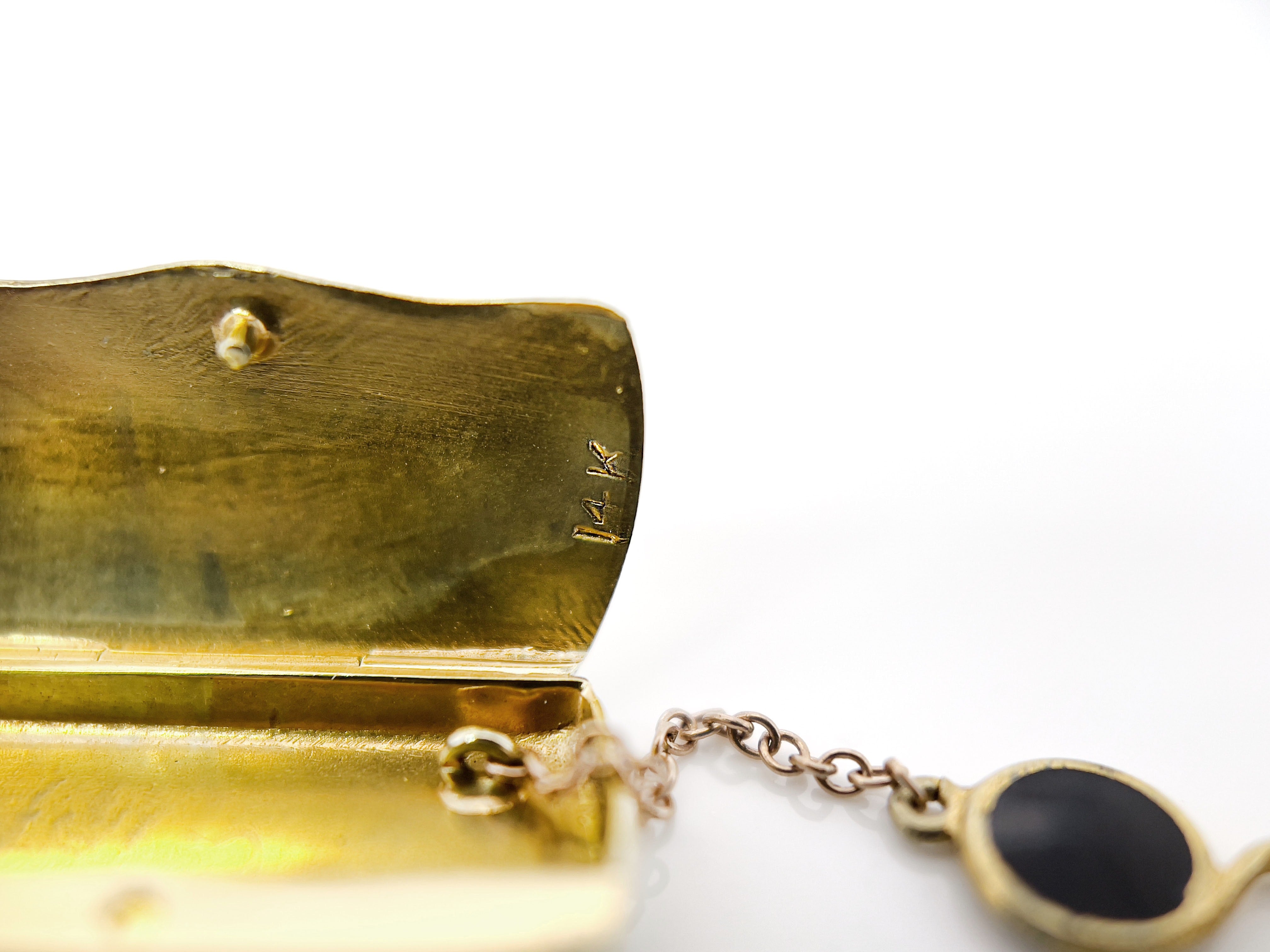Vintage Eyeglass Case Charm, Love is Blind, 14K