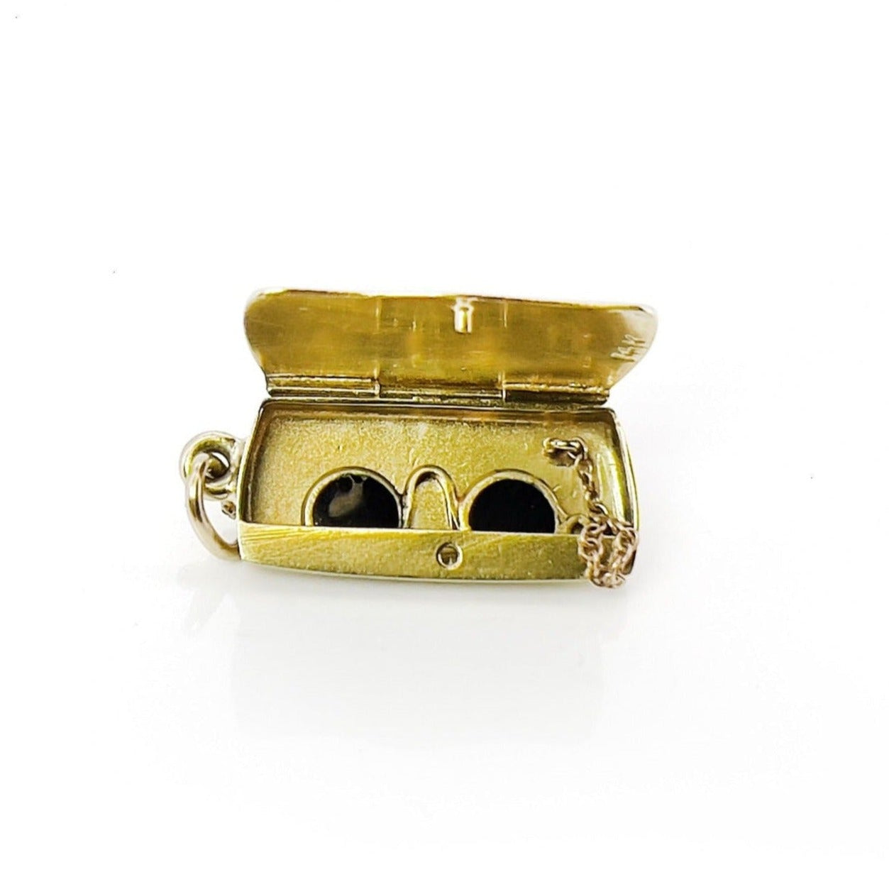 Vintage Eyeglass Case Charm, Love is Blind, 14K