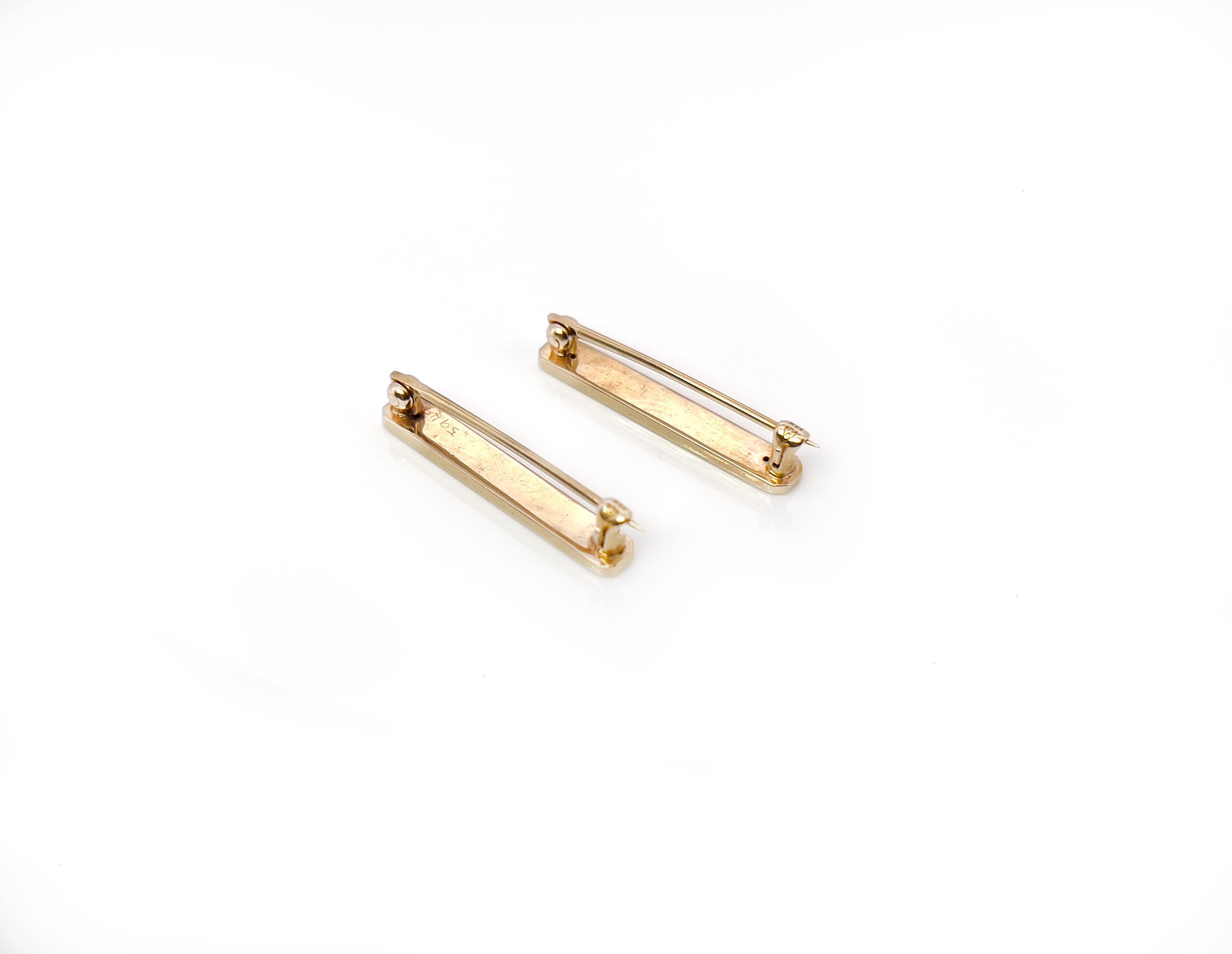 Antique Blue Guilloche Lingerie Pin, 14K