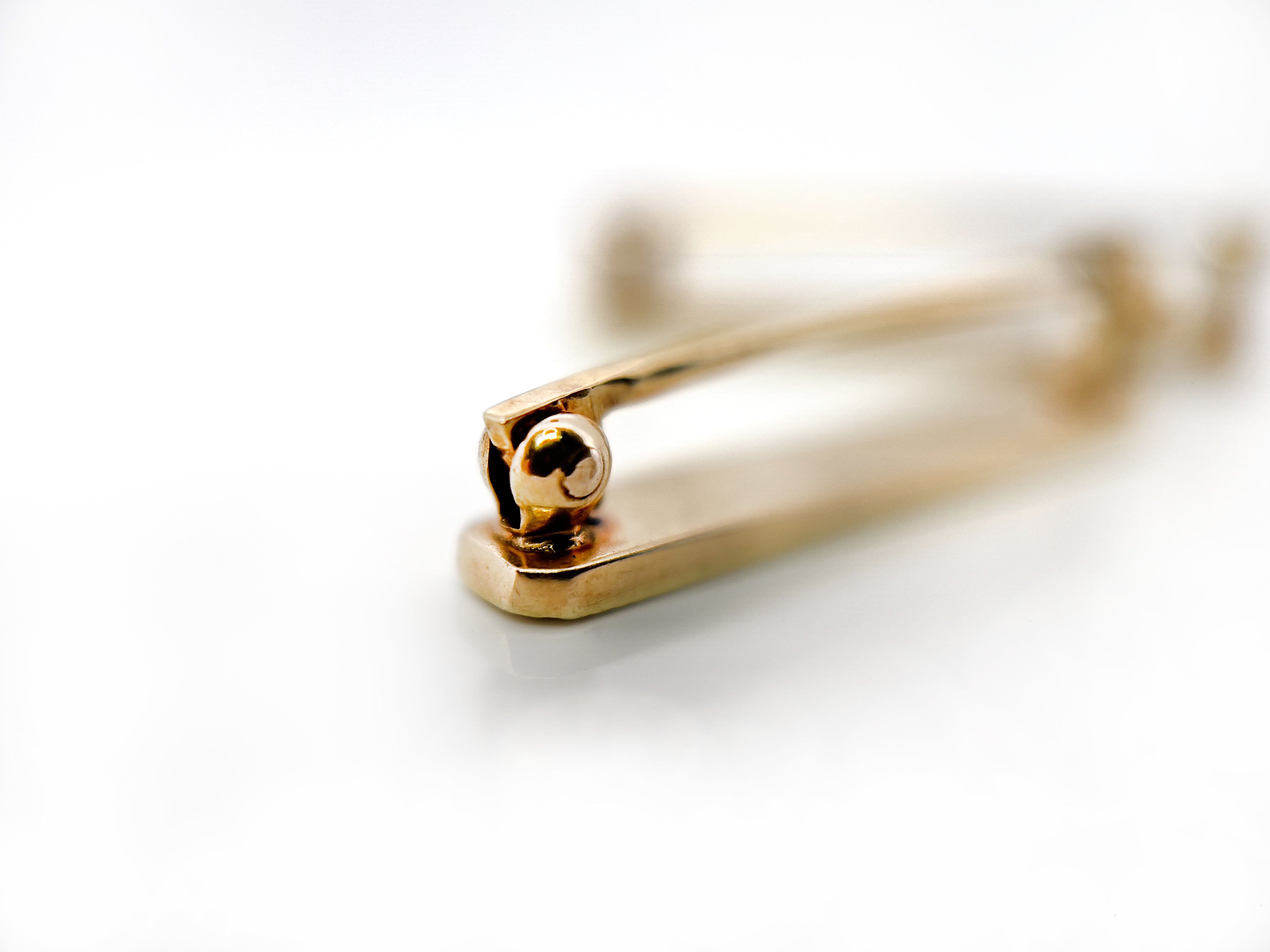 Antique Blue Guilloche Lingerie Pin, 14K