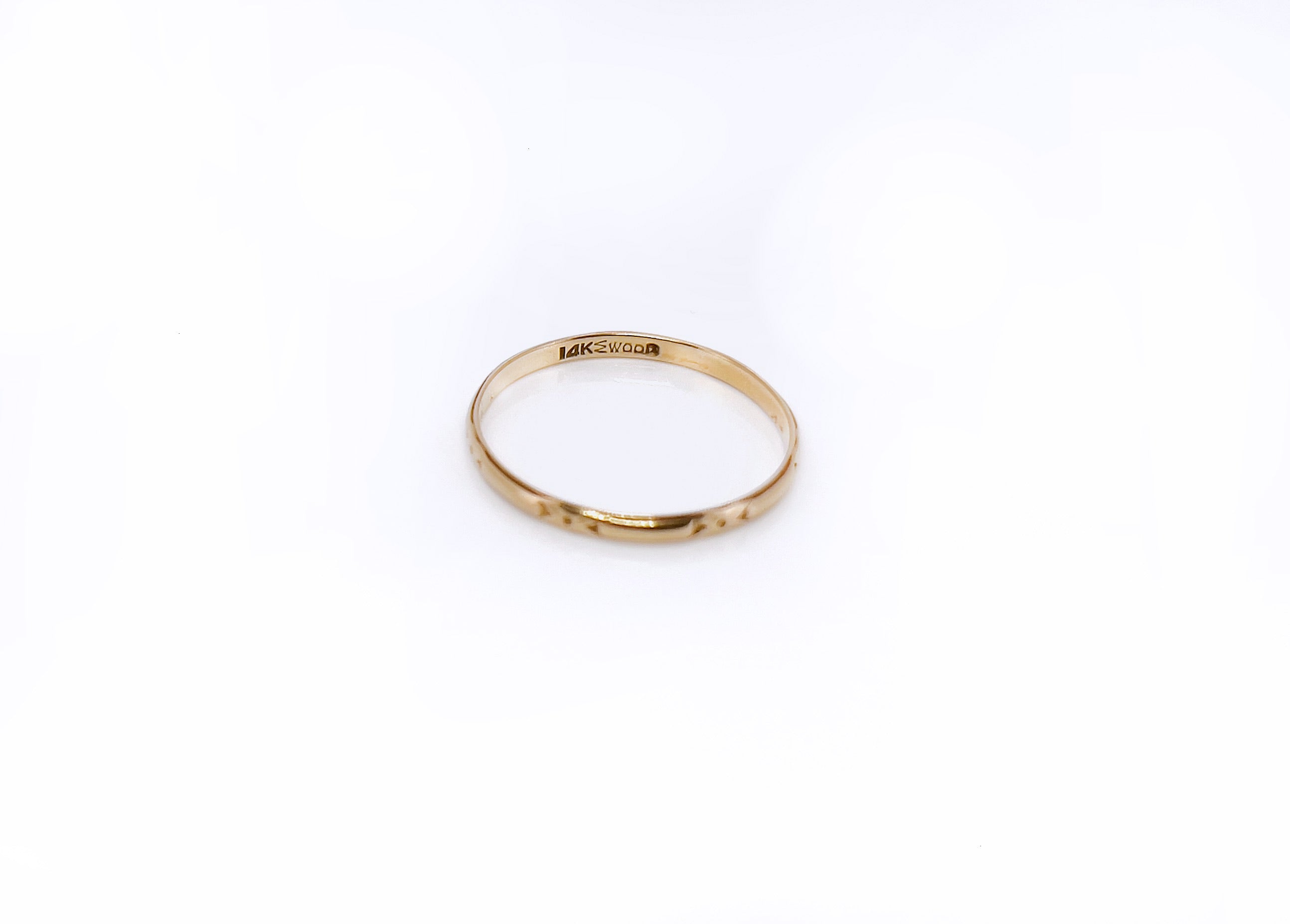 Vintage JR Wood Ring, 14K, Size 7