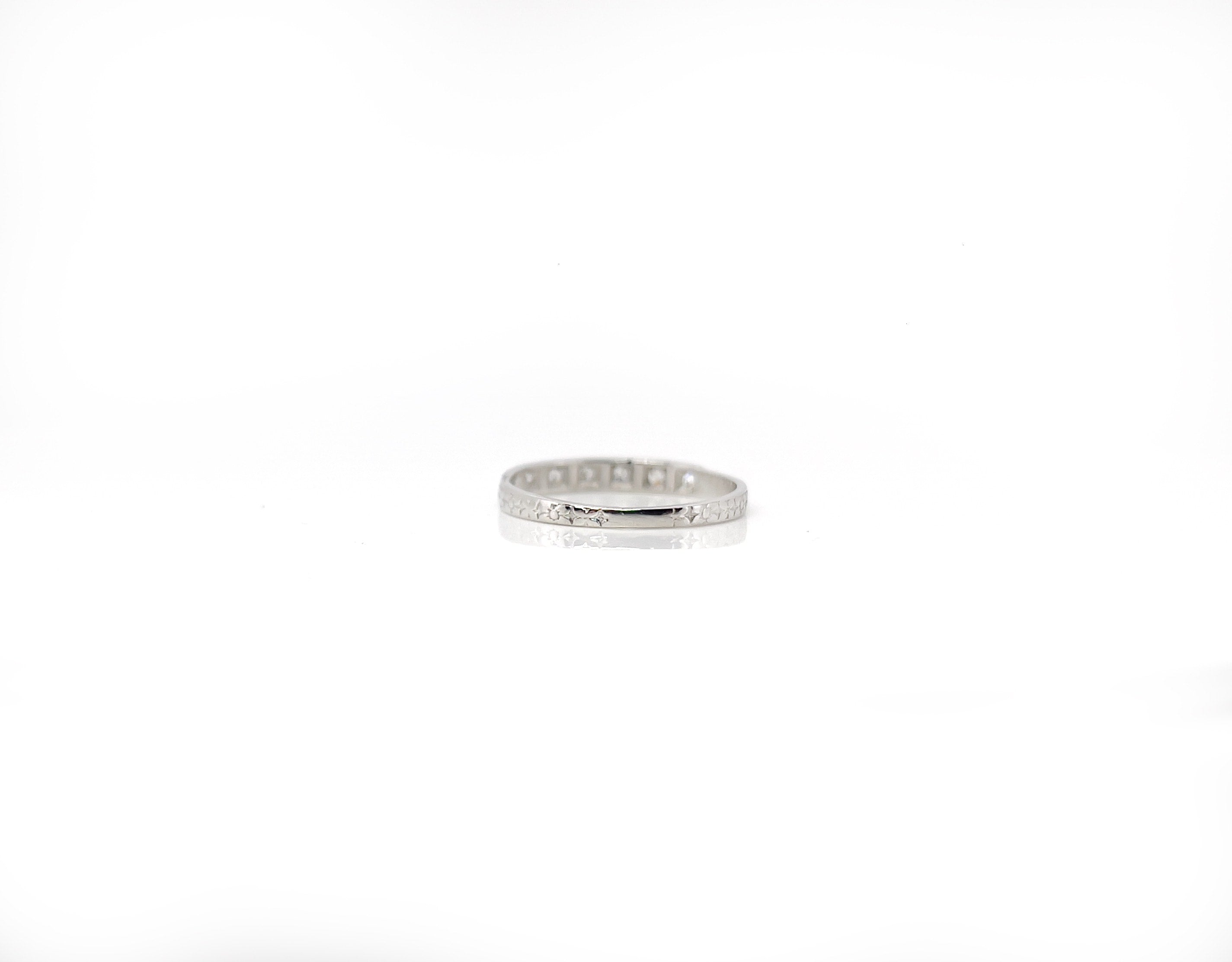 Art Deco Platinum Single Cut Diamond Ring, Size 6
