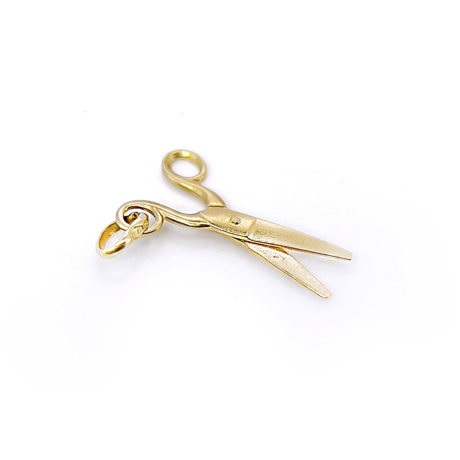 Vintage Gold Scissors Charm, 18KT