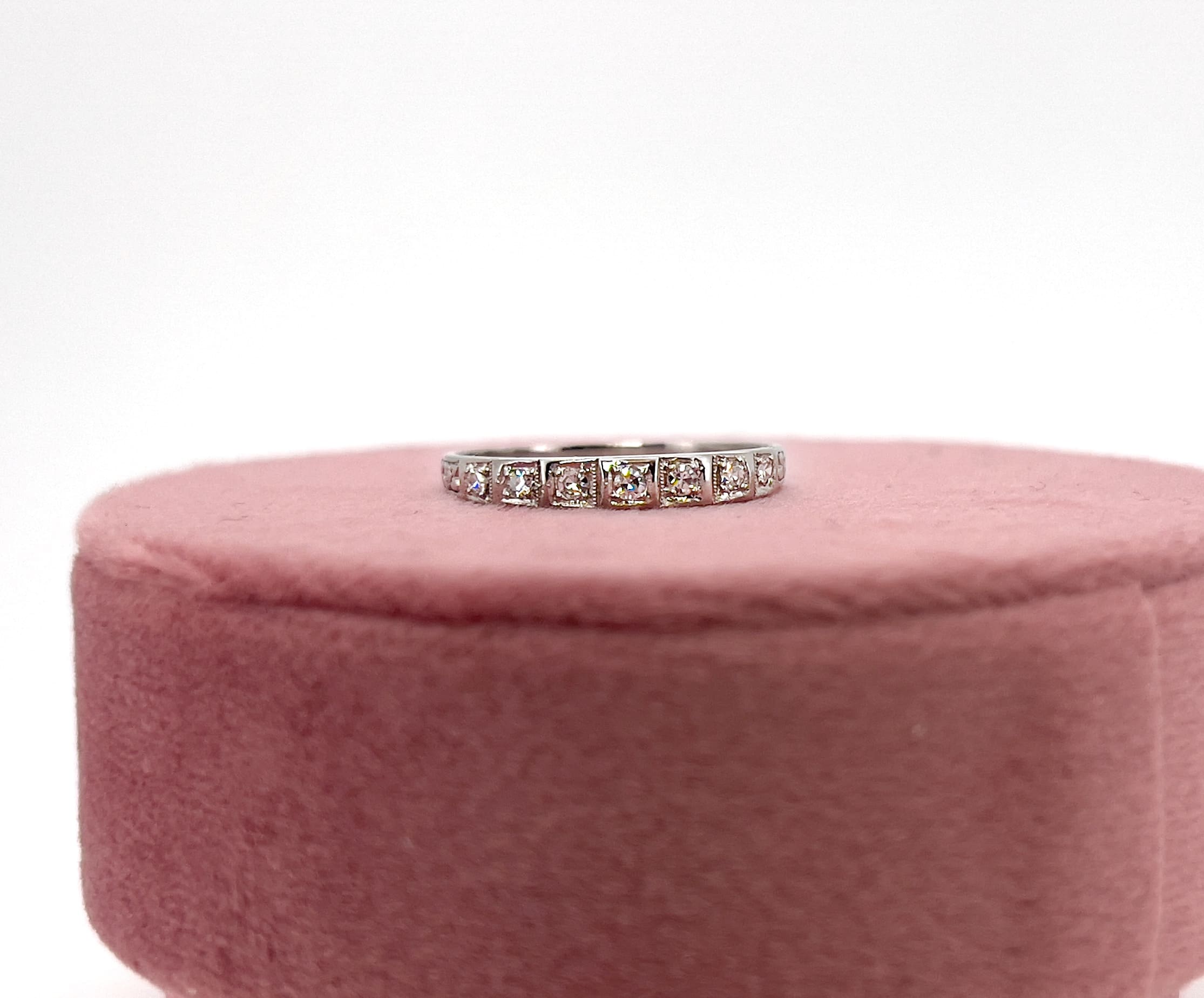 Art Deco Platinum Single Cut Diamond Ring, Size 6