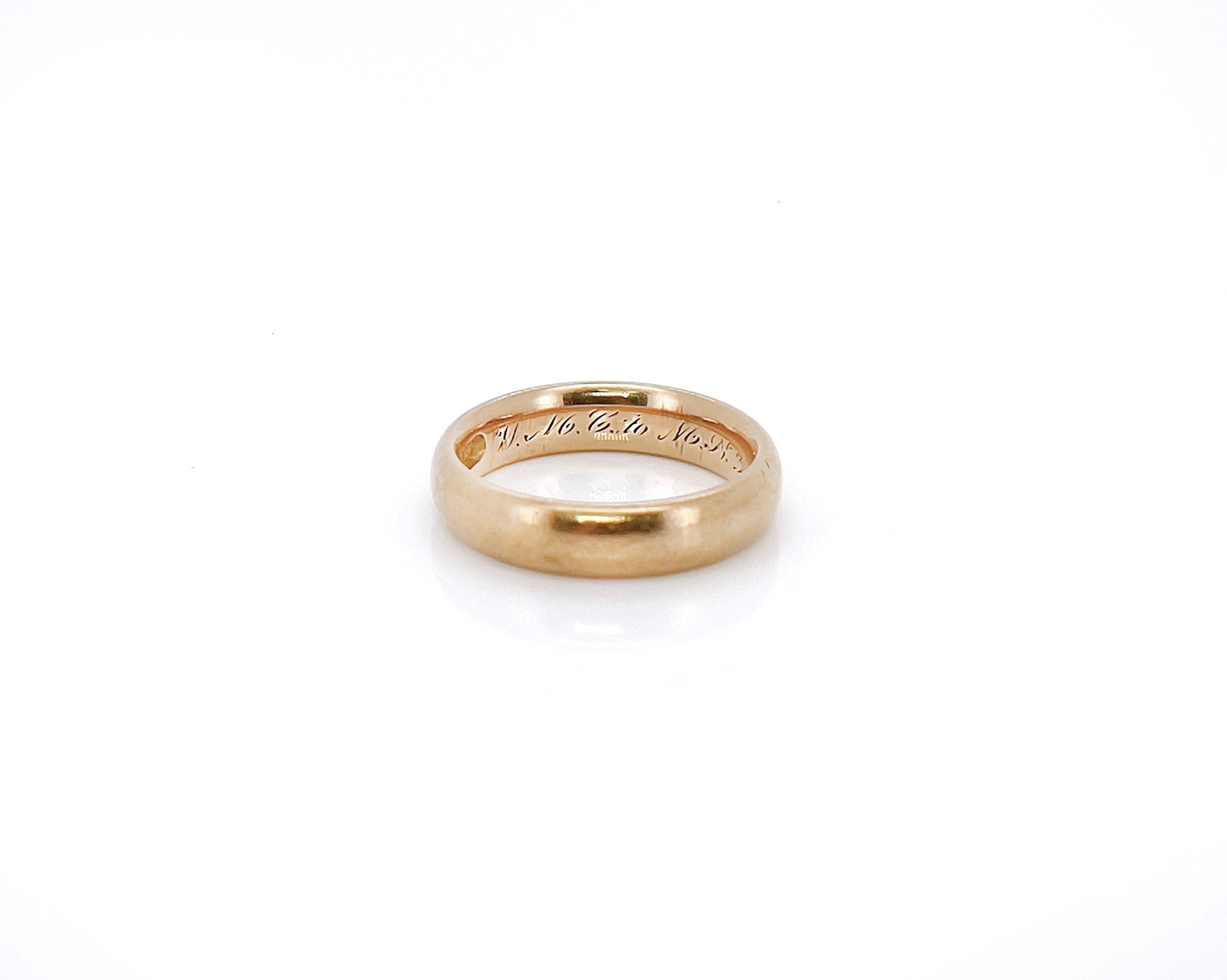 Antique Wedding Ring, W.M.C to M.N.D June 26, 1907, Size 7