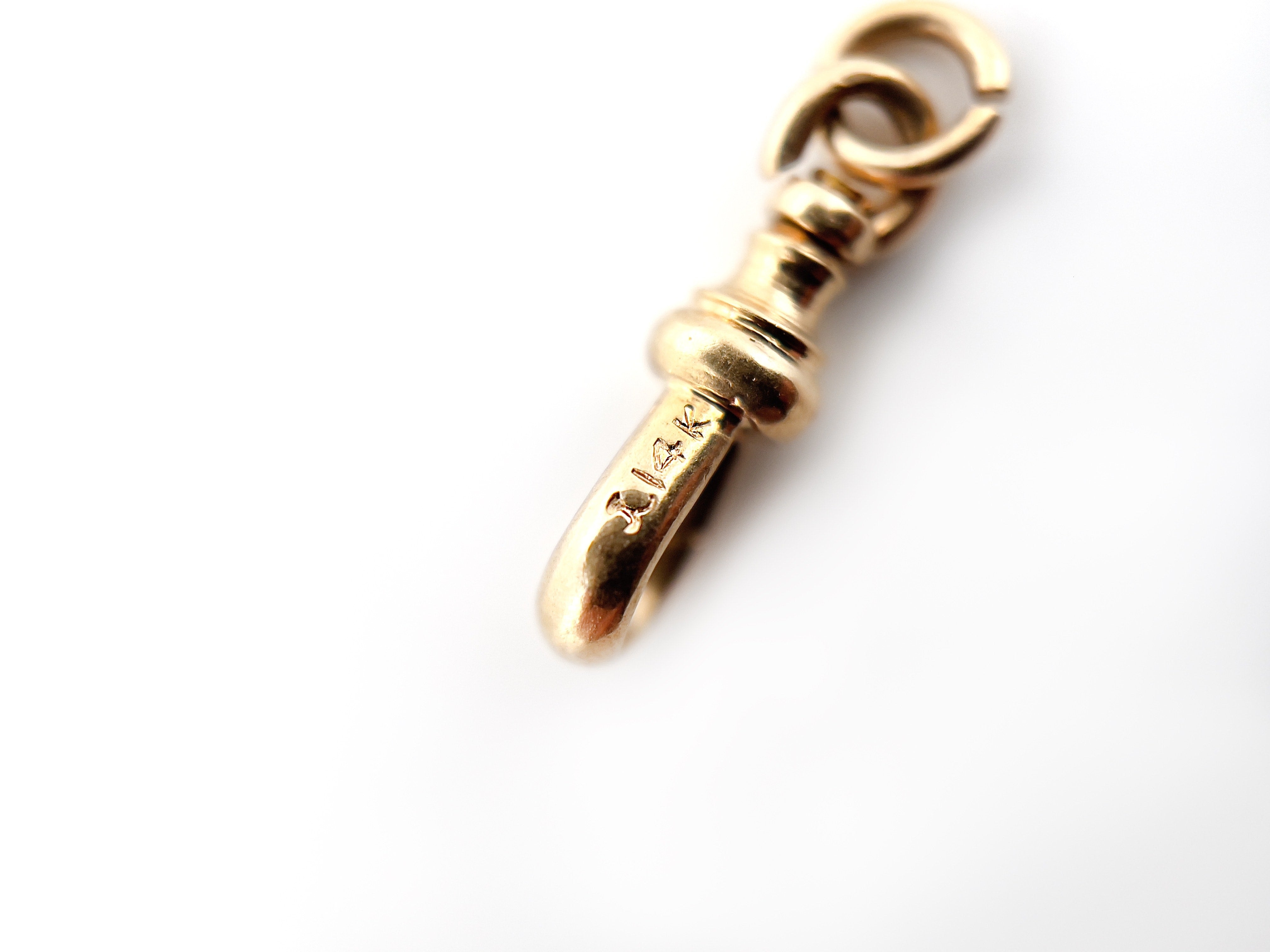 Antique Swivel Dog Clip, 14K